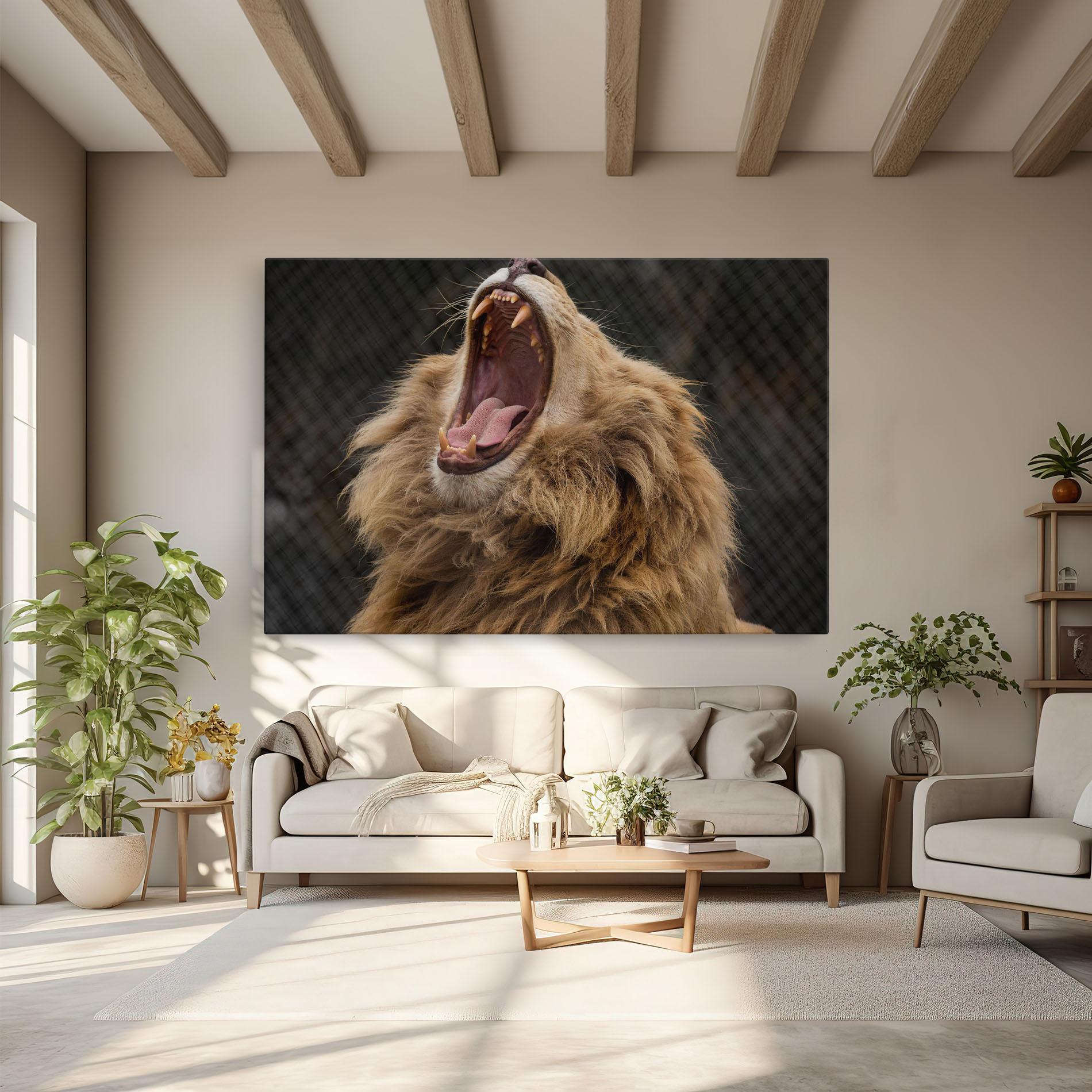 Leinwandbild Angry Lion mockup 6