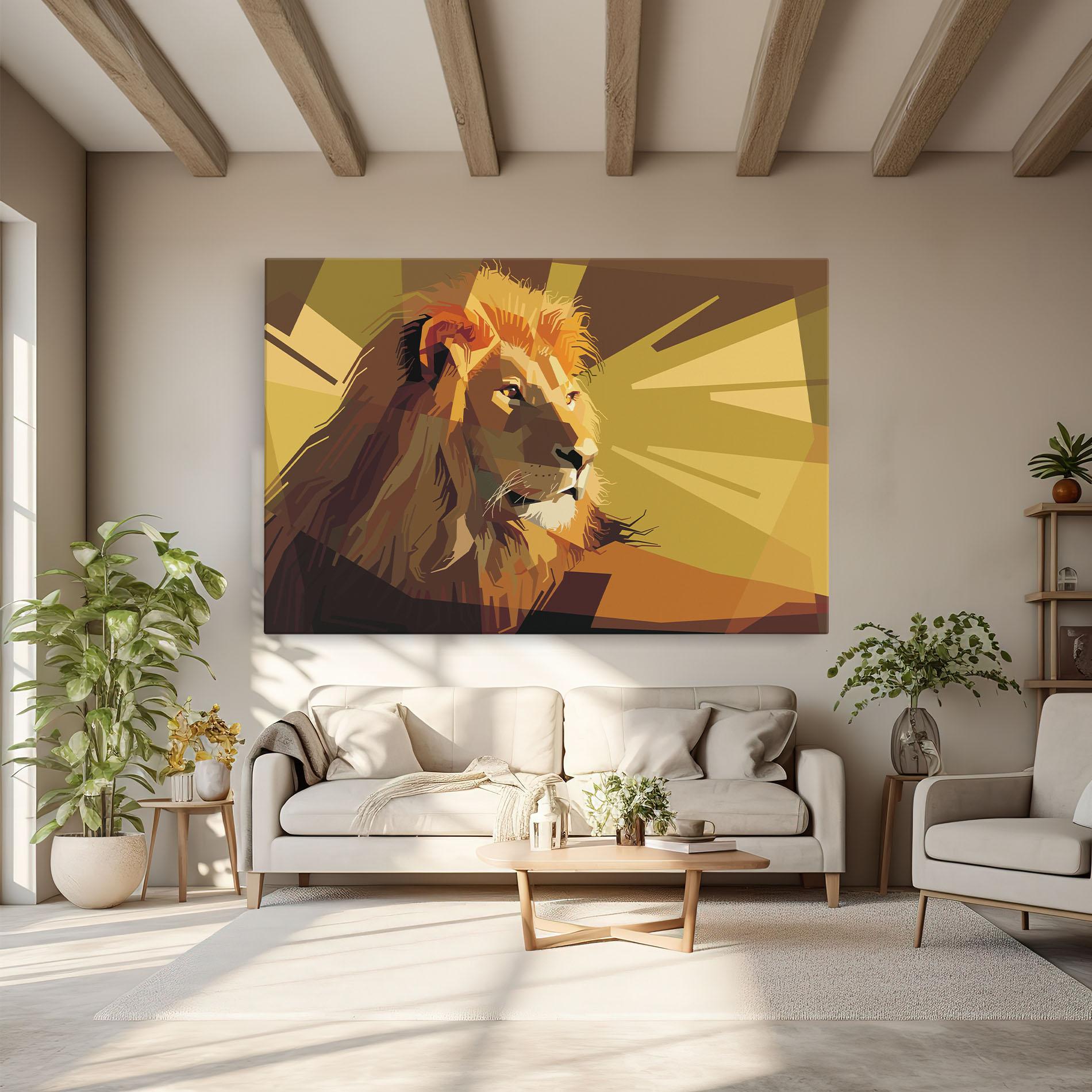 Leinwandbild Lion Art mockup 6