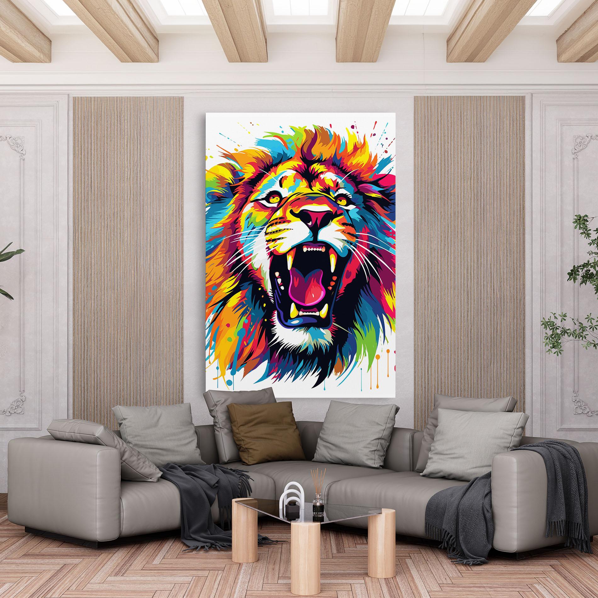 Leinwandbild Angry Lion Mix mockup 6