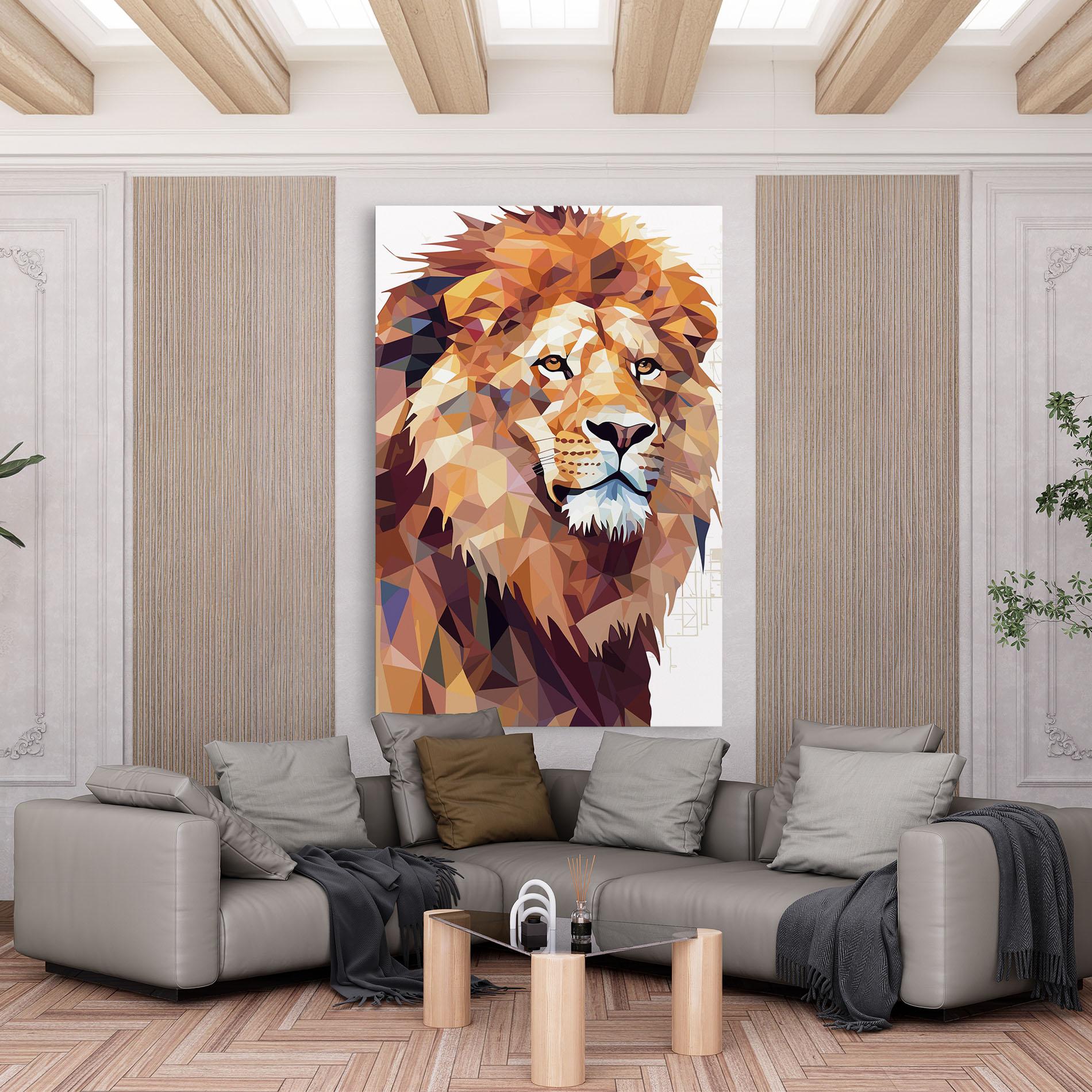 Leinwandbild Artistic Lion Head mockup 6