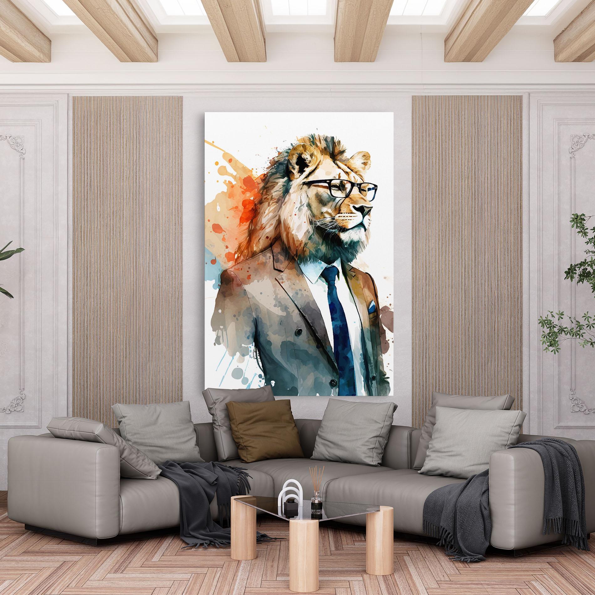 Leinwandbild Brown Suit Lion mockup 6