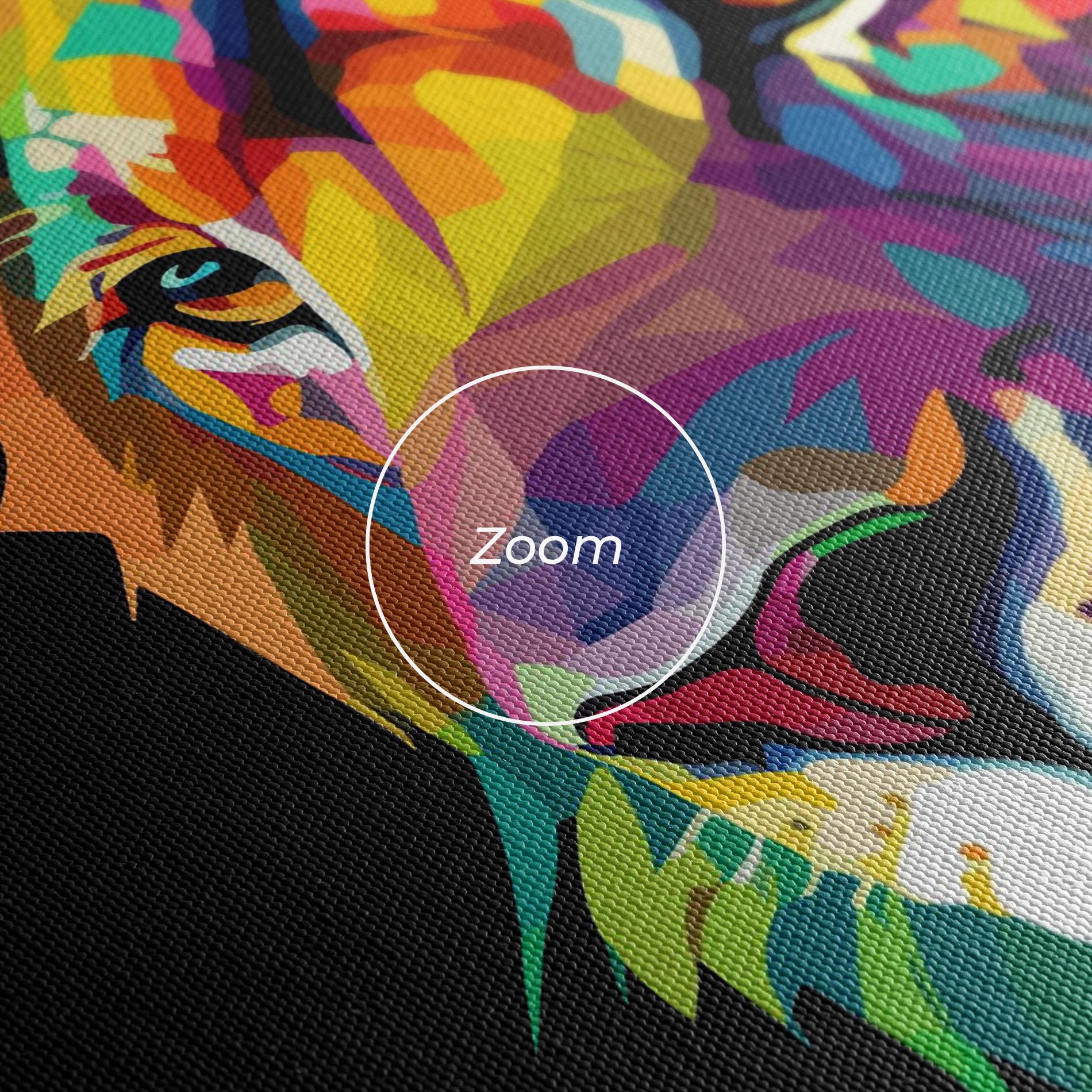 Leinwandbild Colorful Lion mockup 3
