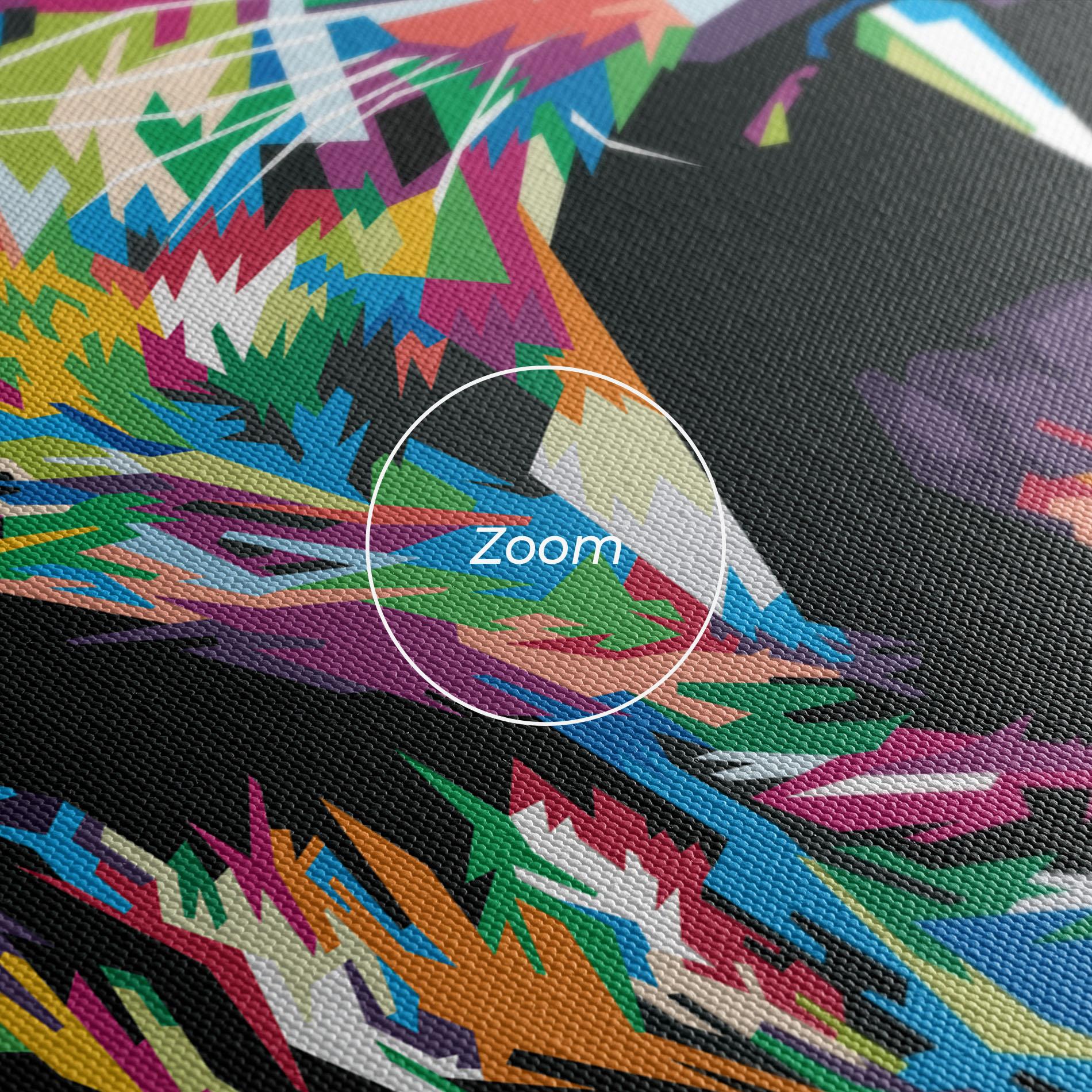 Leinwandbild Green Blue Lion mockup 3