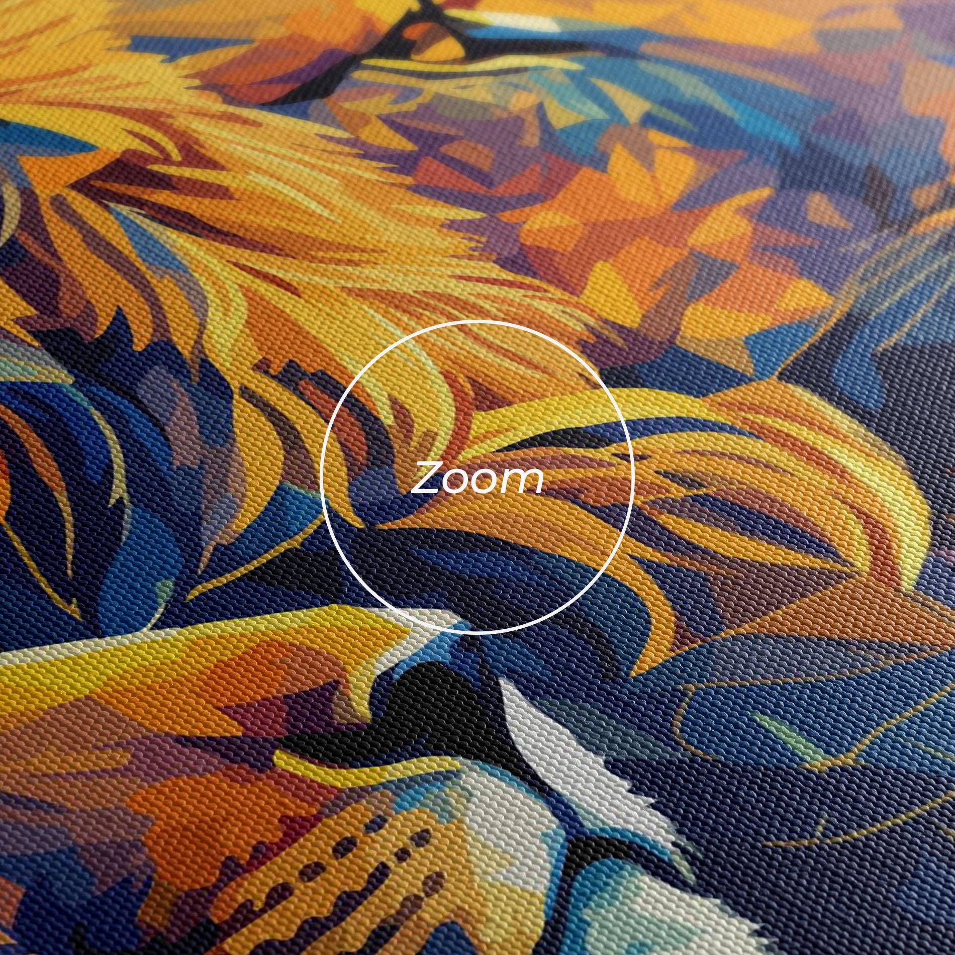 Leinwandbild Orange Blue Lion mockup 3