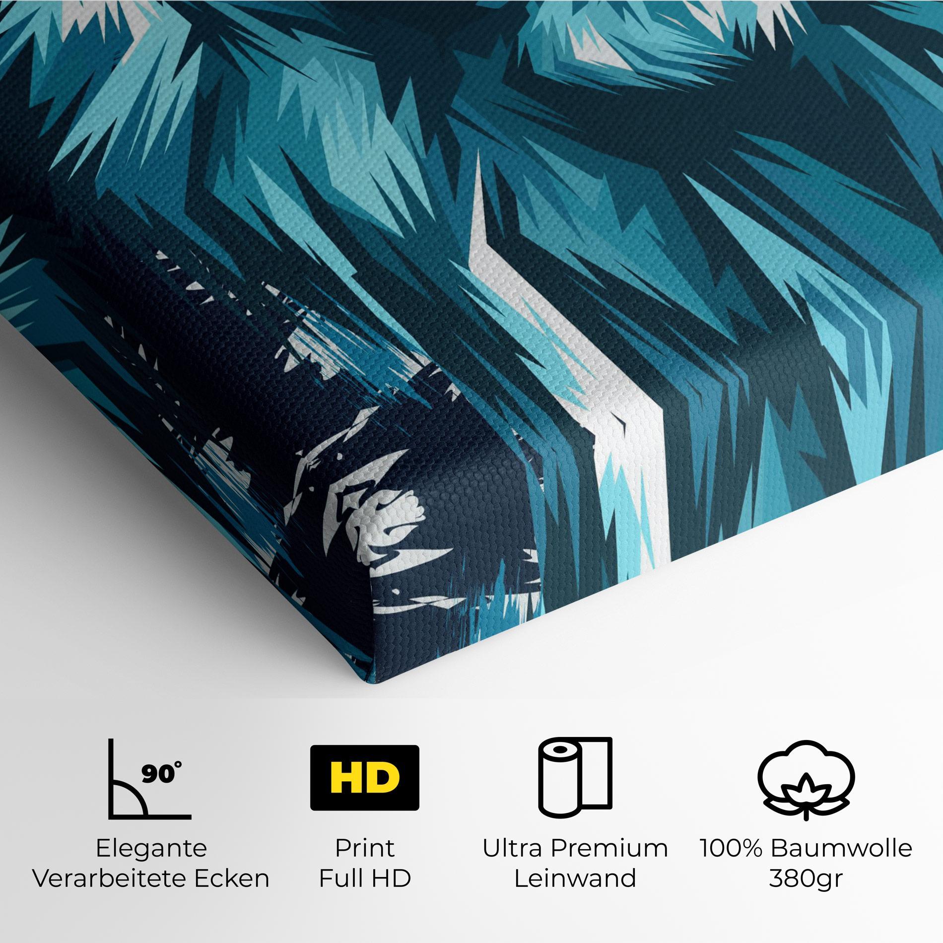 Leinwandbild Blue Lion Head mockup 4