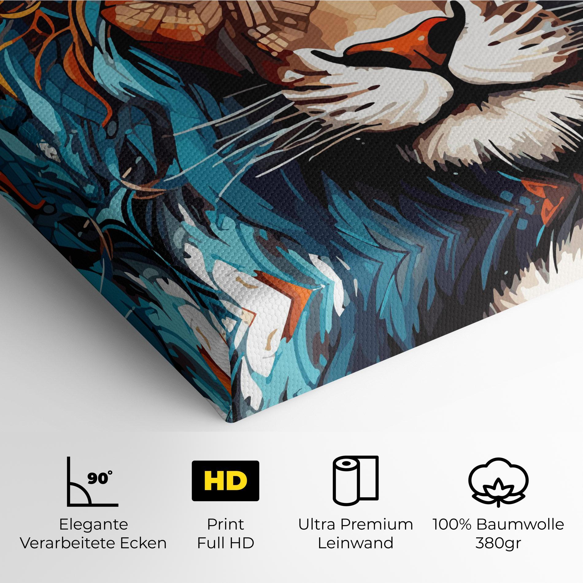 Leinwandbild Blue Orange Lion mockup 4