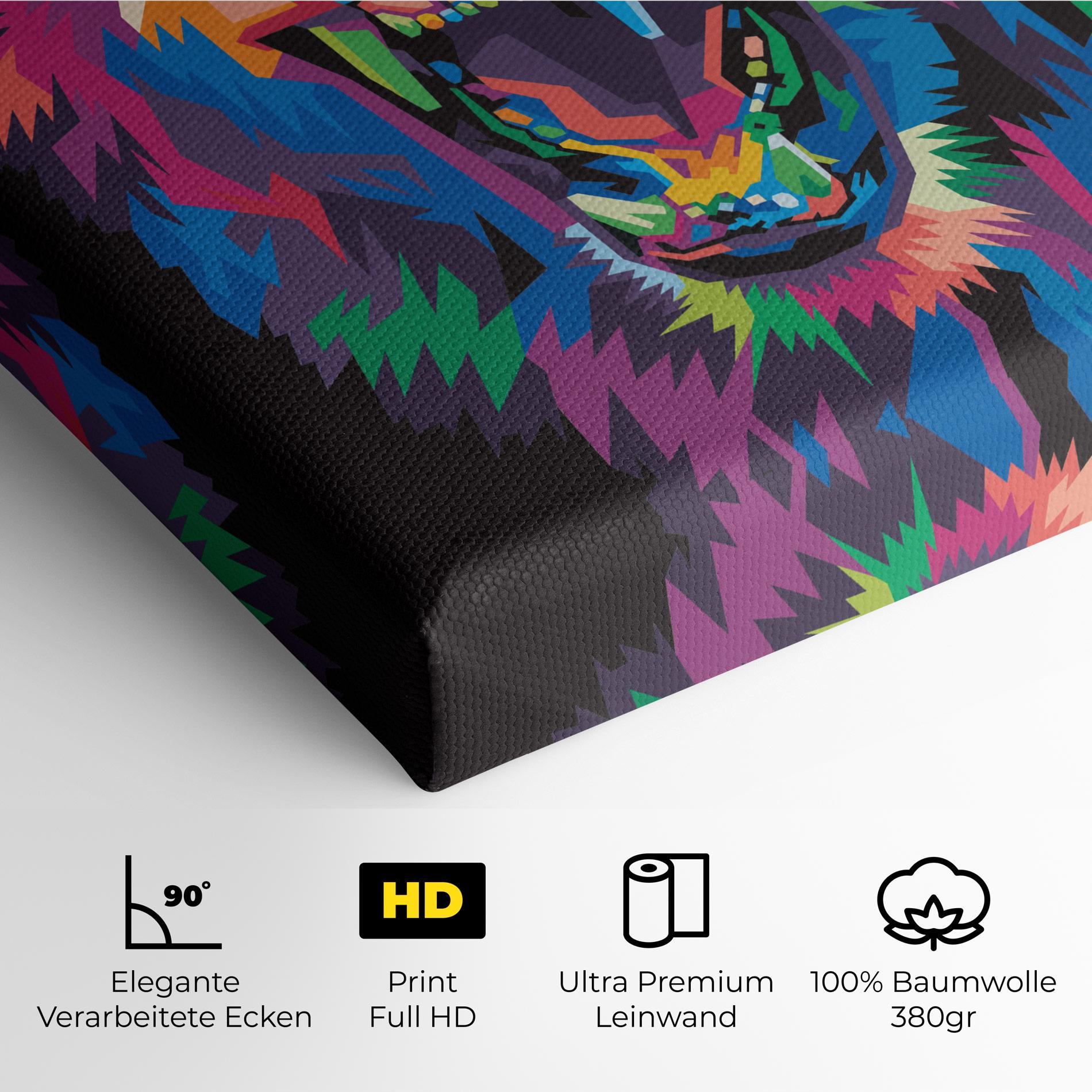 Leinwandbild Colorful Lion Head mockup 4