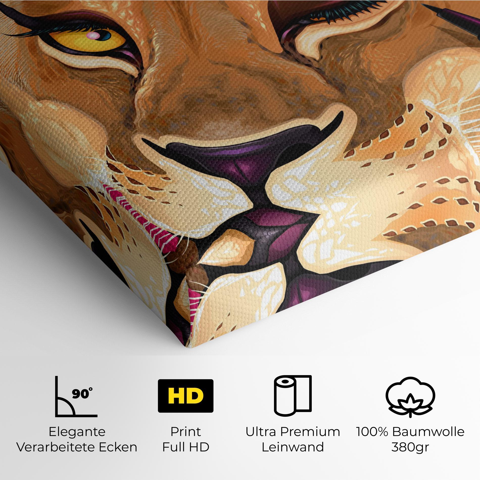 Leinwandbild Female Lion Makeup mockup 4