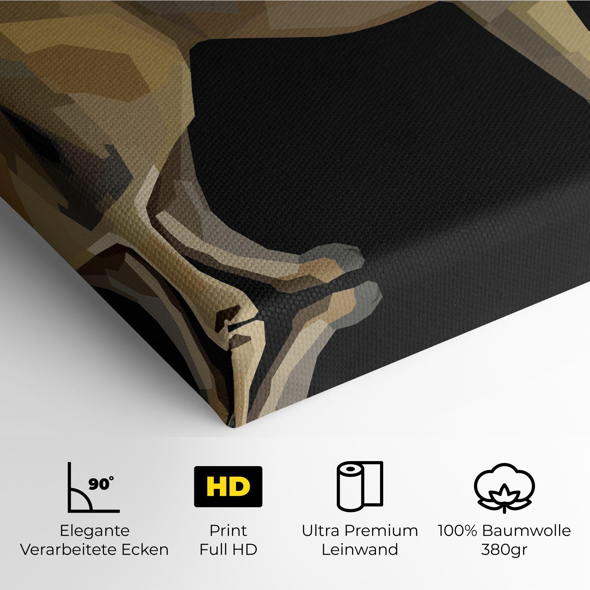 Leinwandbild Lion Art On Black mockup 4