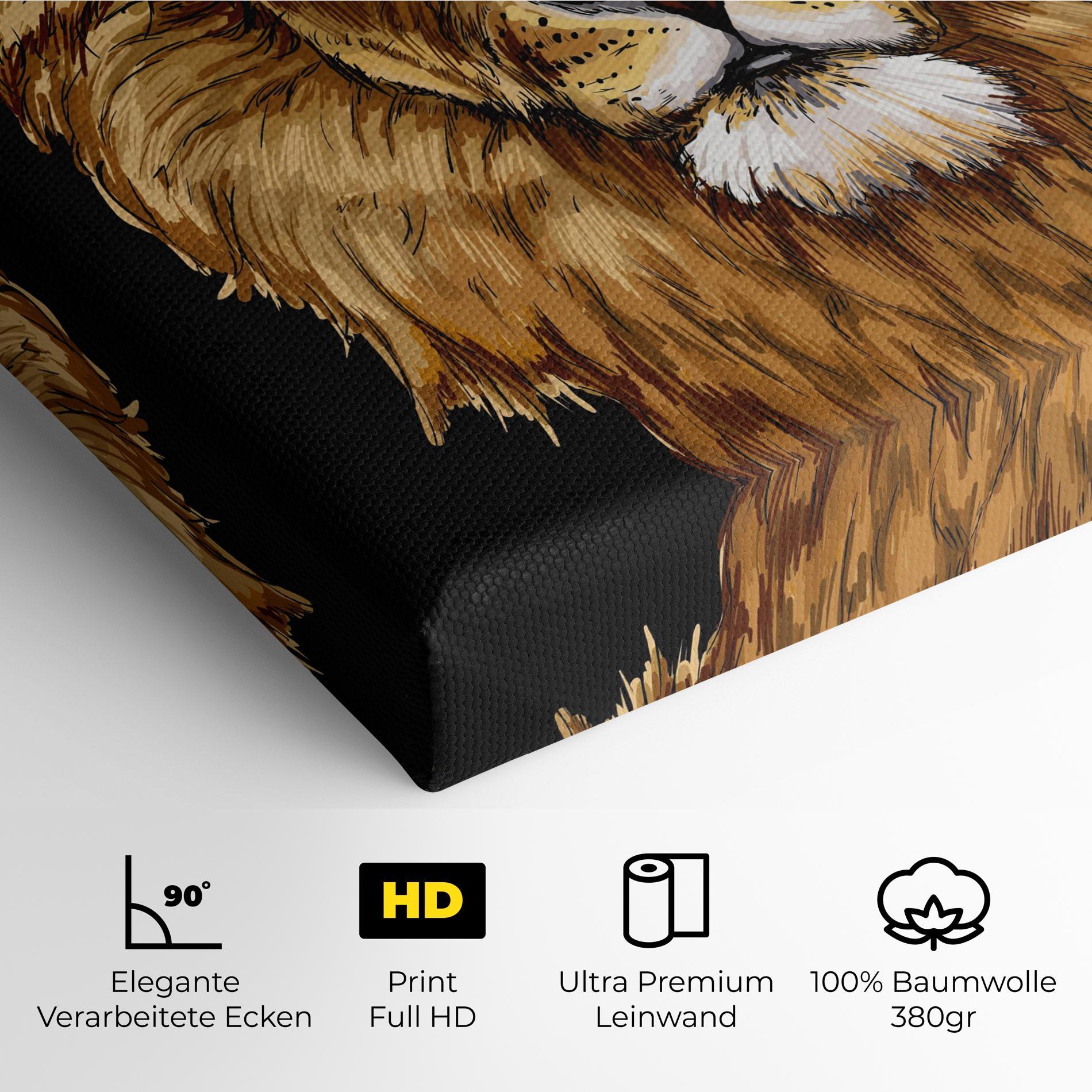 Leinwandbild Lion Head mockup 4