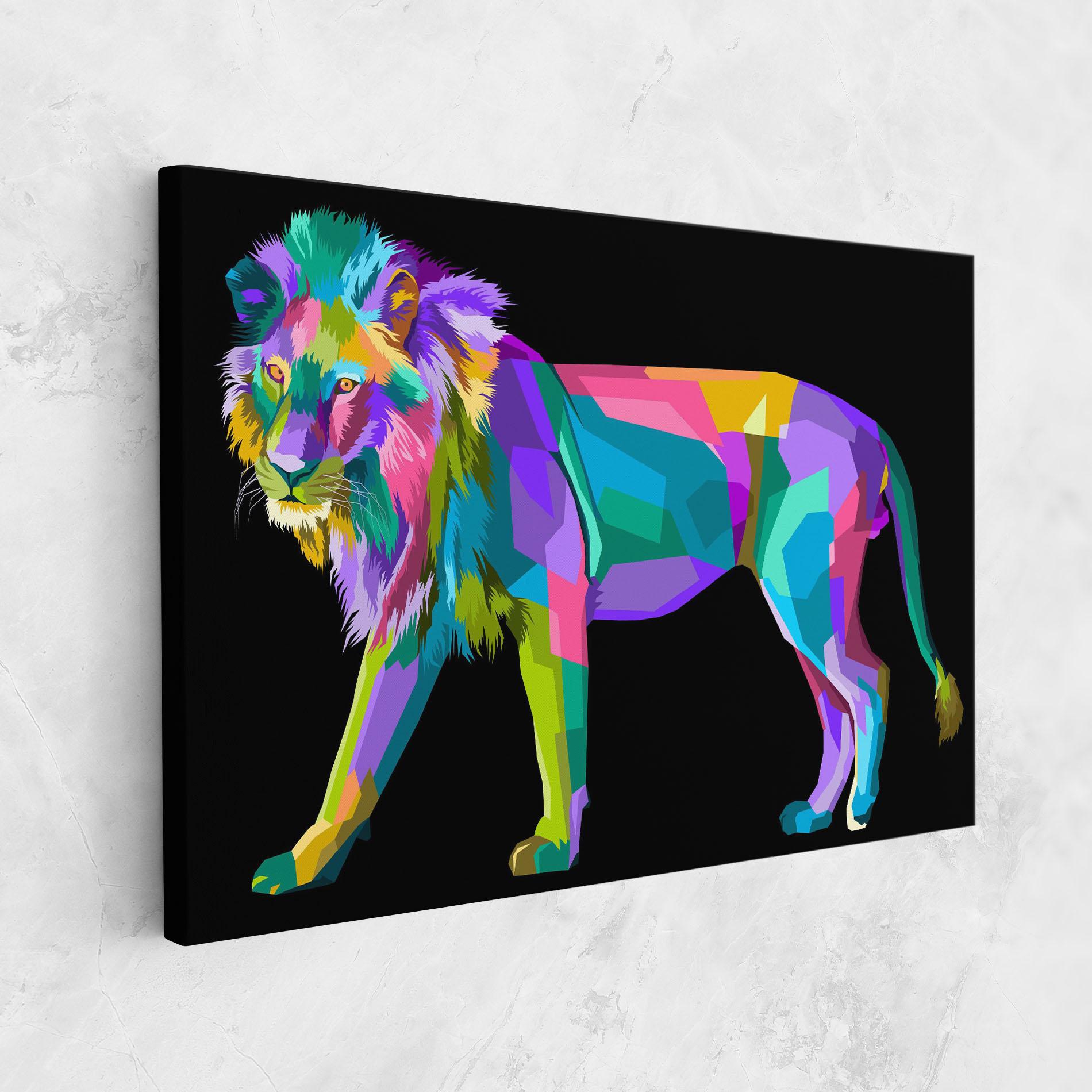 Leinwandbild Lion Walking mockup 1