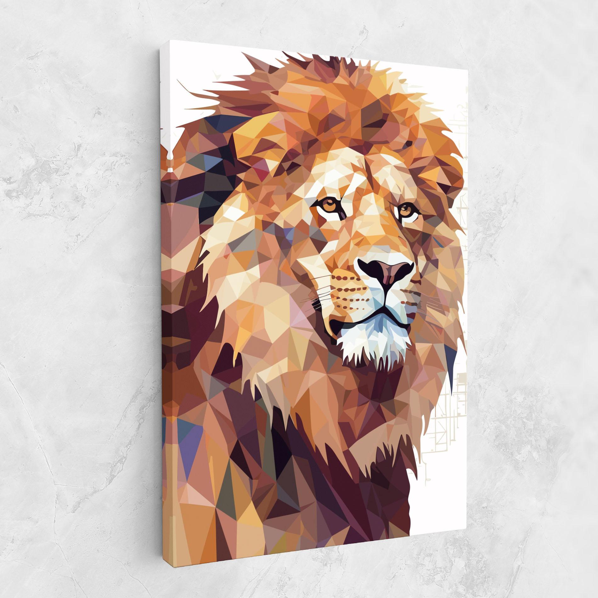 Leinwandbild Artistic Lion Head mockup 1