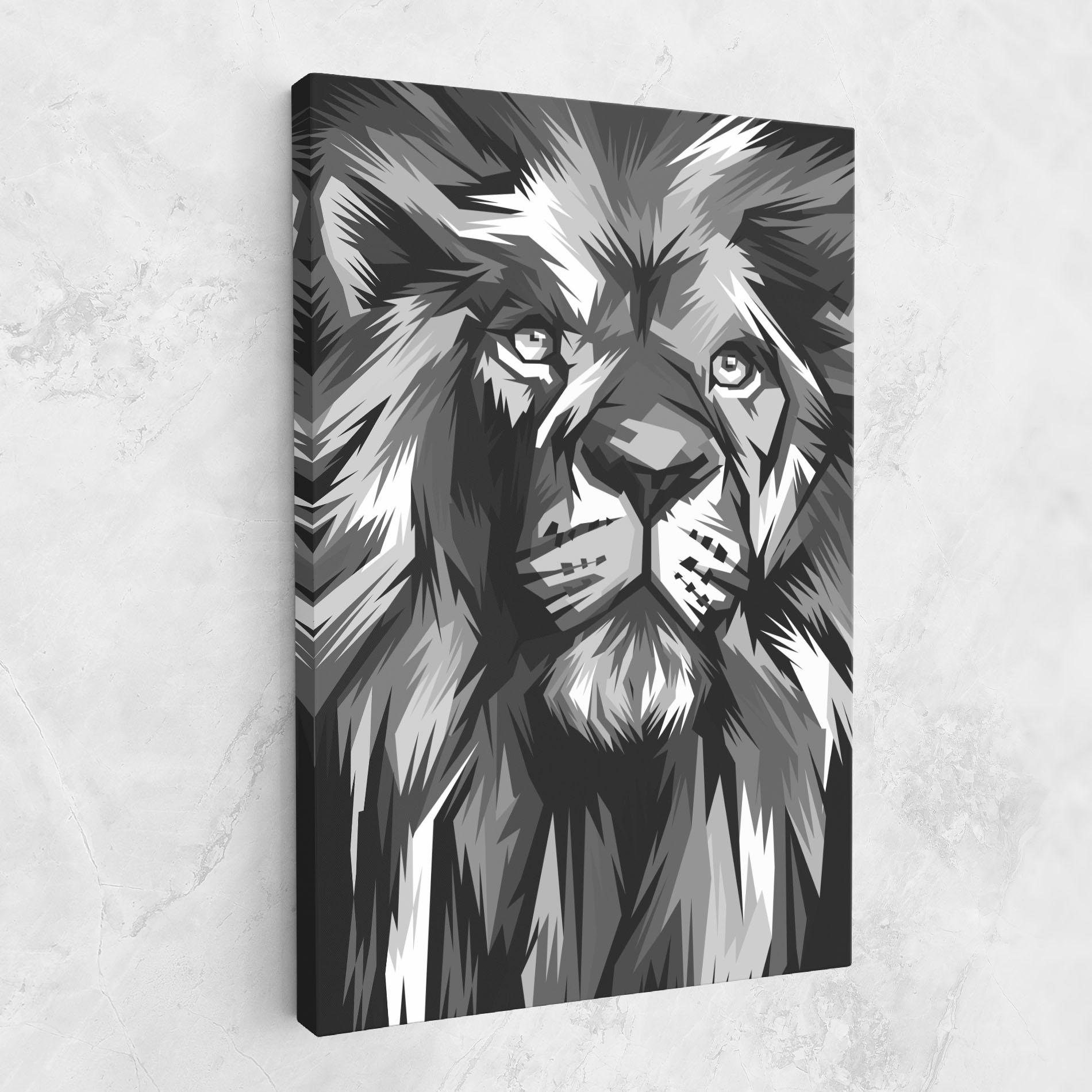 Leinwandbild Grey Head Lion mockup 1