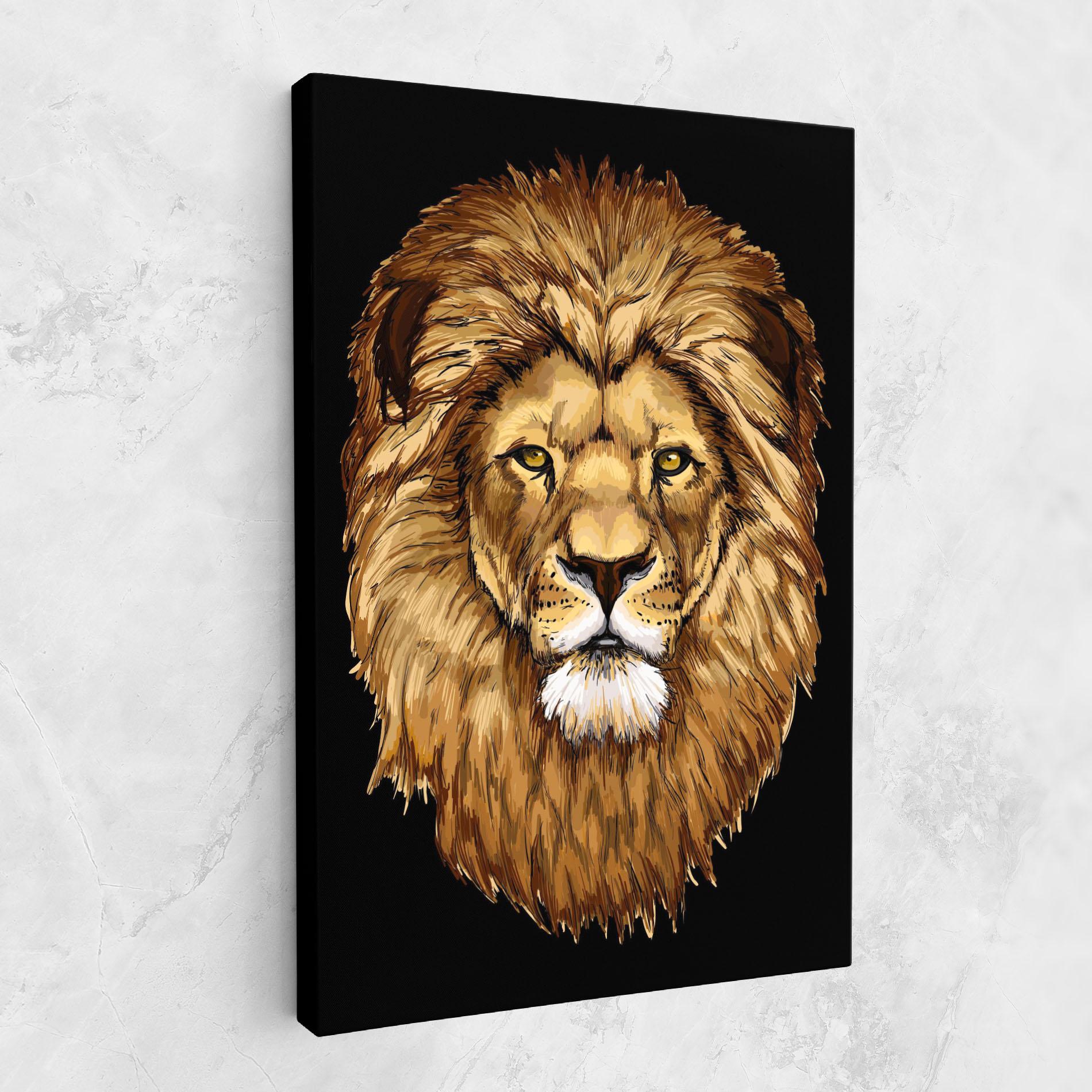 Leinwandbild Lion Head mockup 1