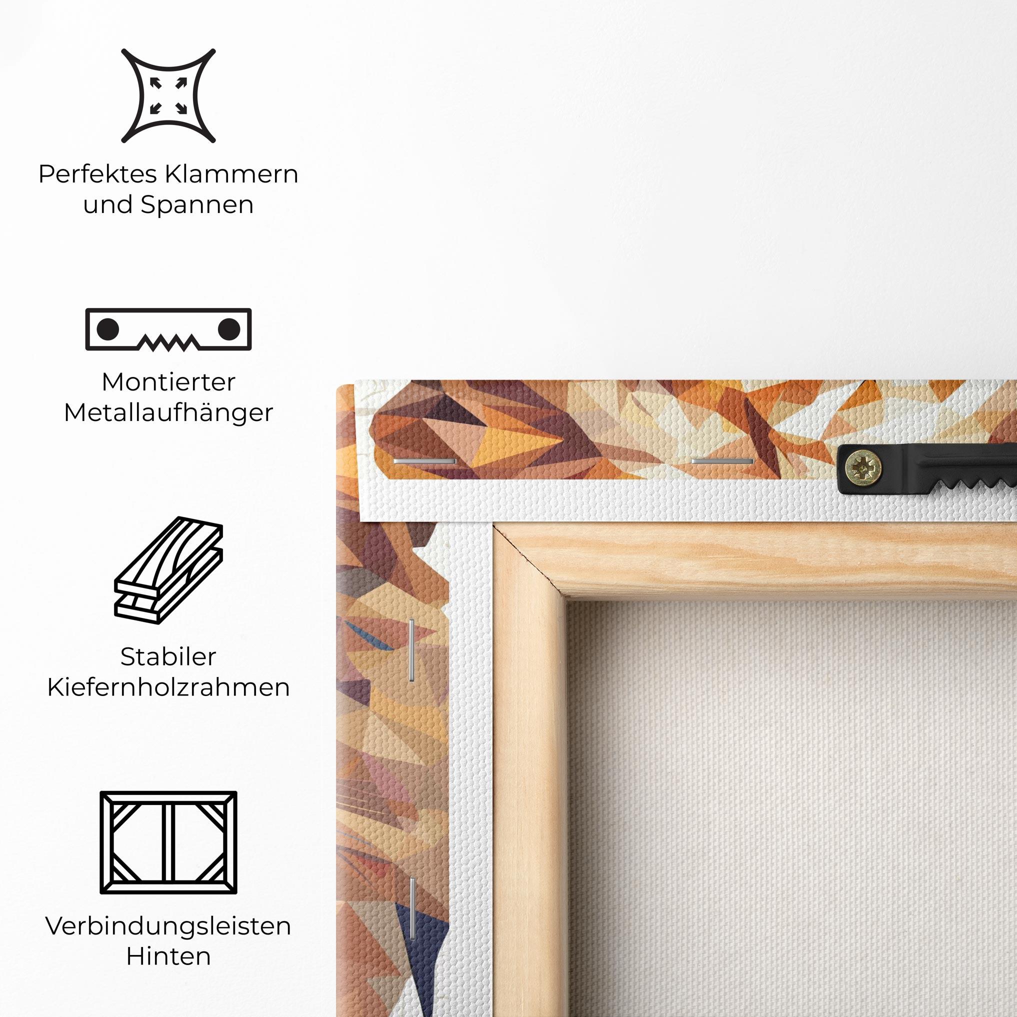 Leinwandbild Artistic Lion Head mockup 5