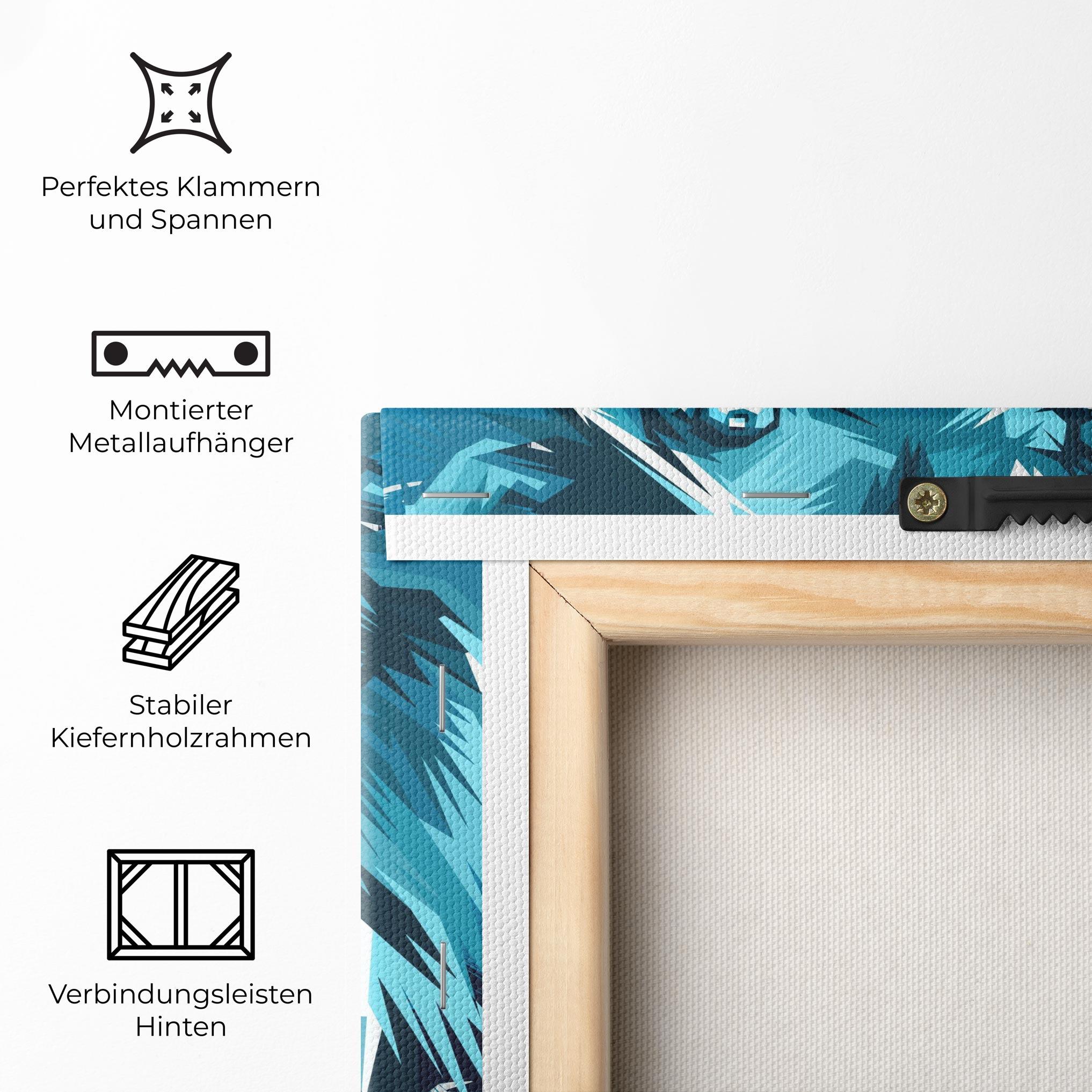 Leinwandbild Blue Lion Head mockup 5