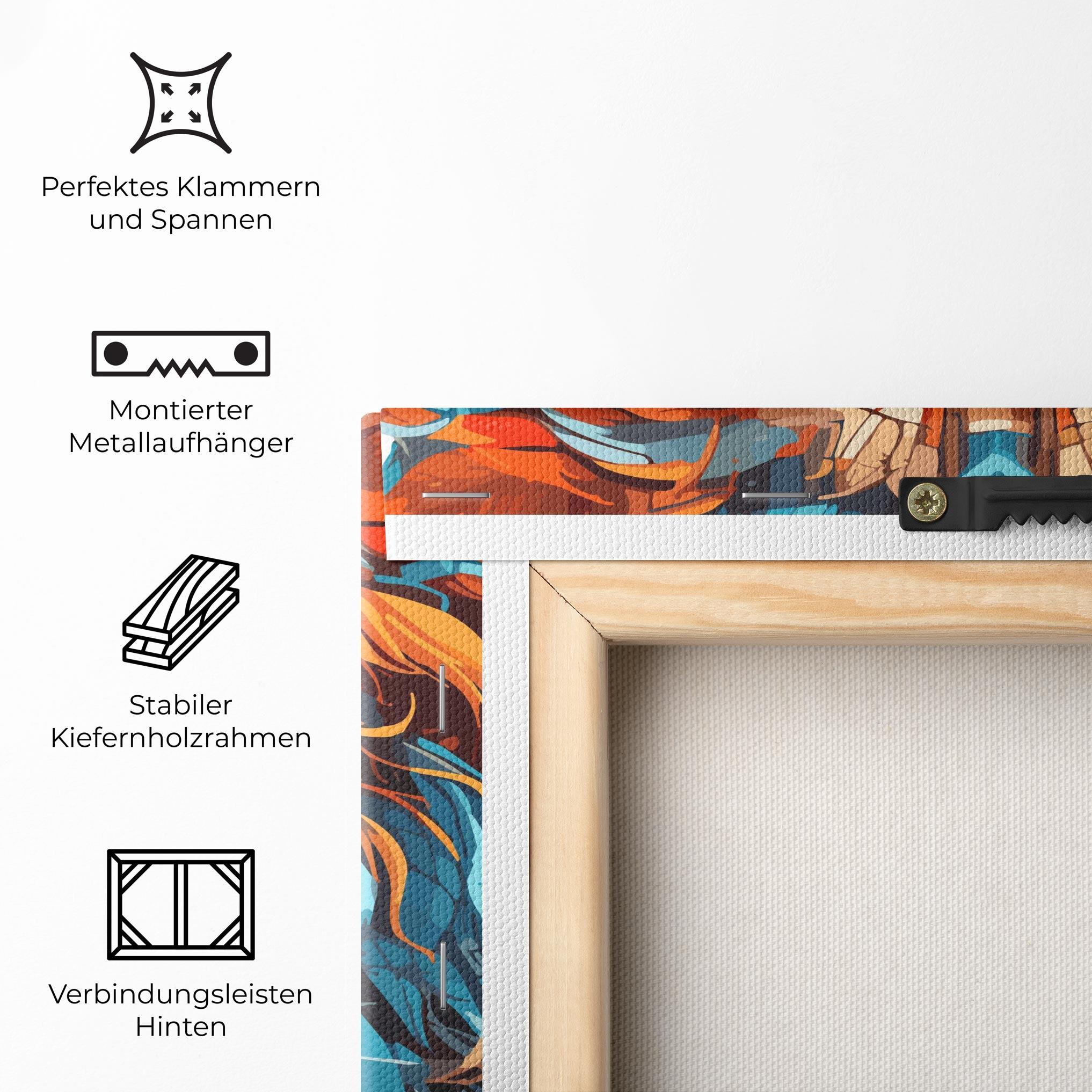 Leinwandbild Blue Orange Lion mockup 5