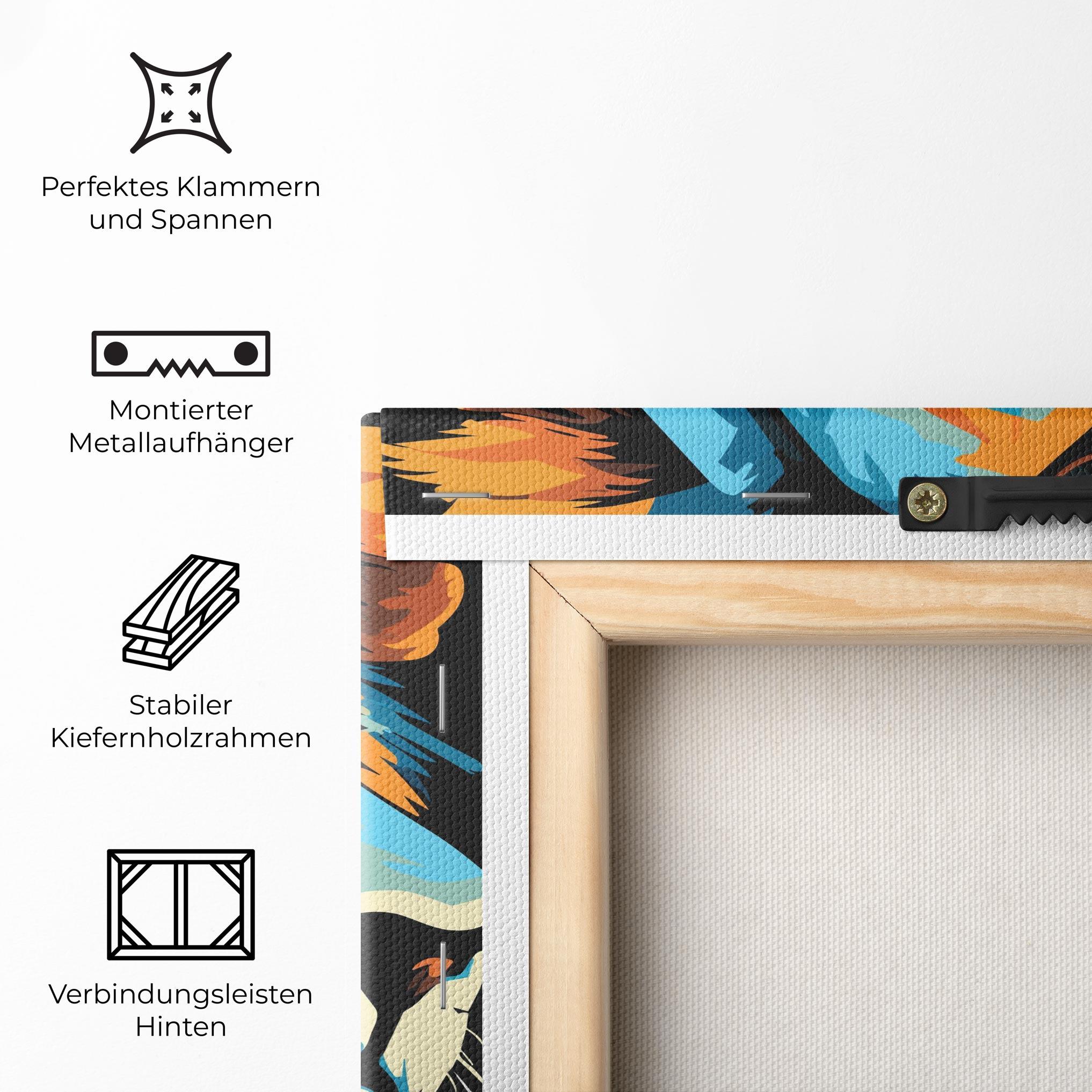 Leinwandbild Blue Yellow Lion mockup 5