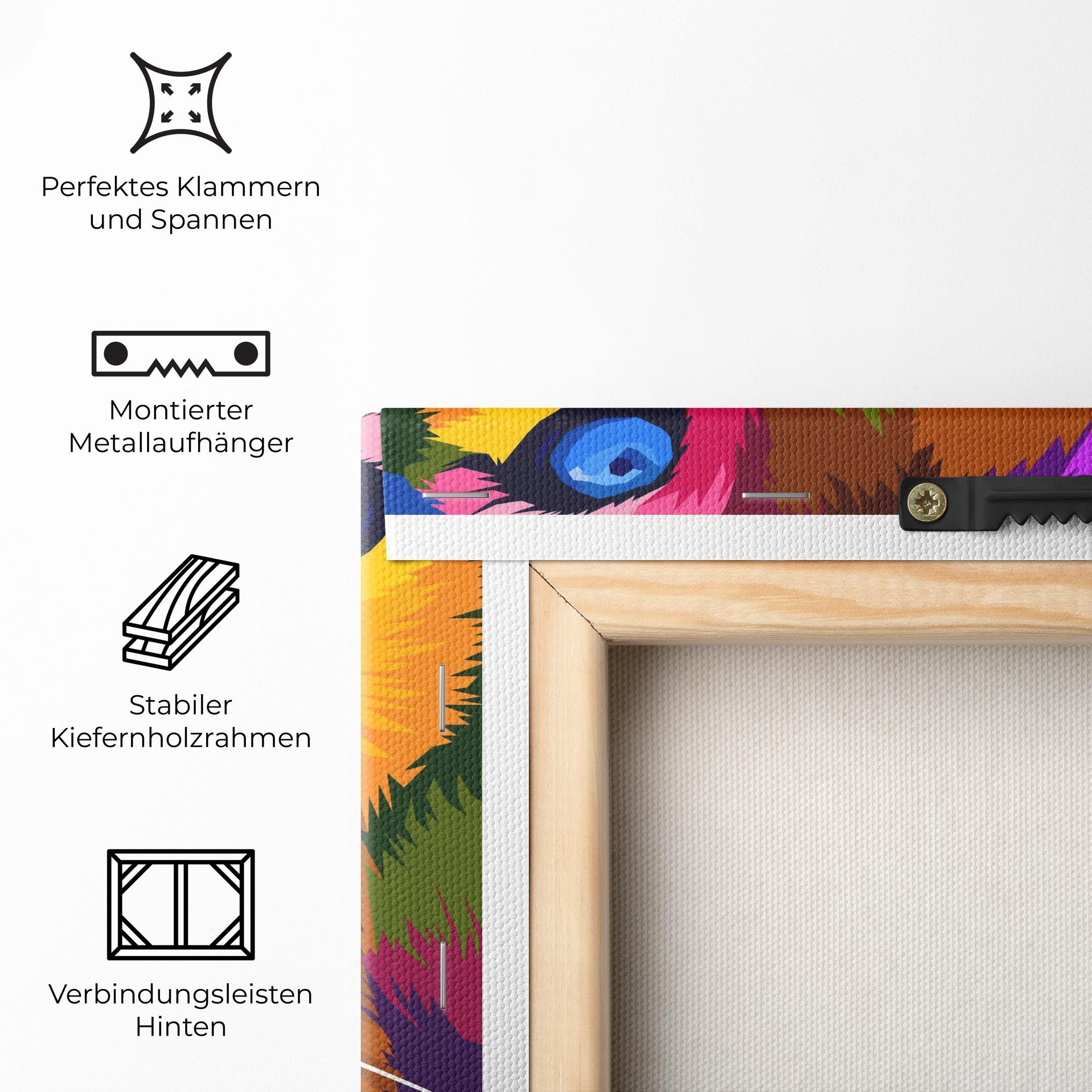 Leinwandbild Color Lion Close Up mockup 5