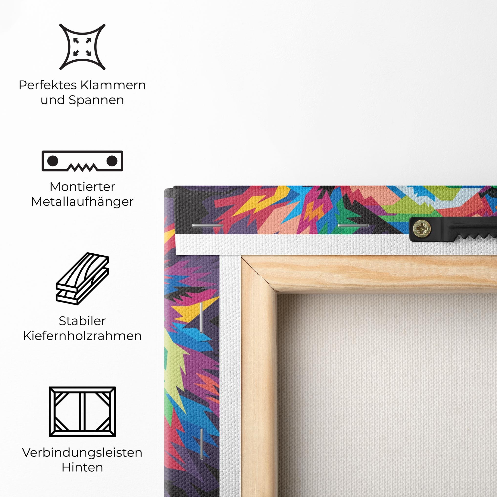 Leinwandbild Colorful Lion Head mockup 5