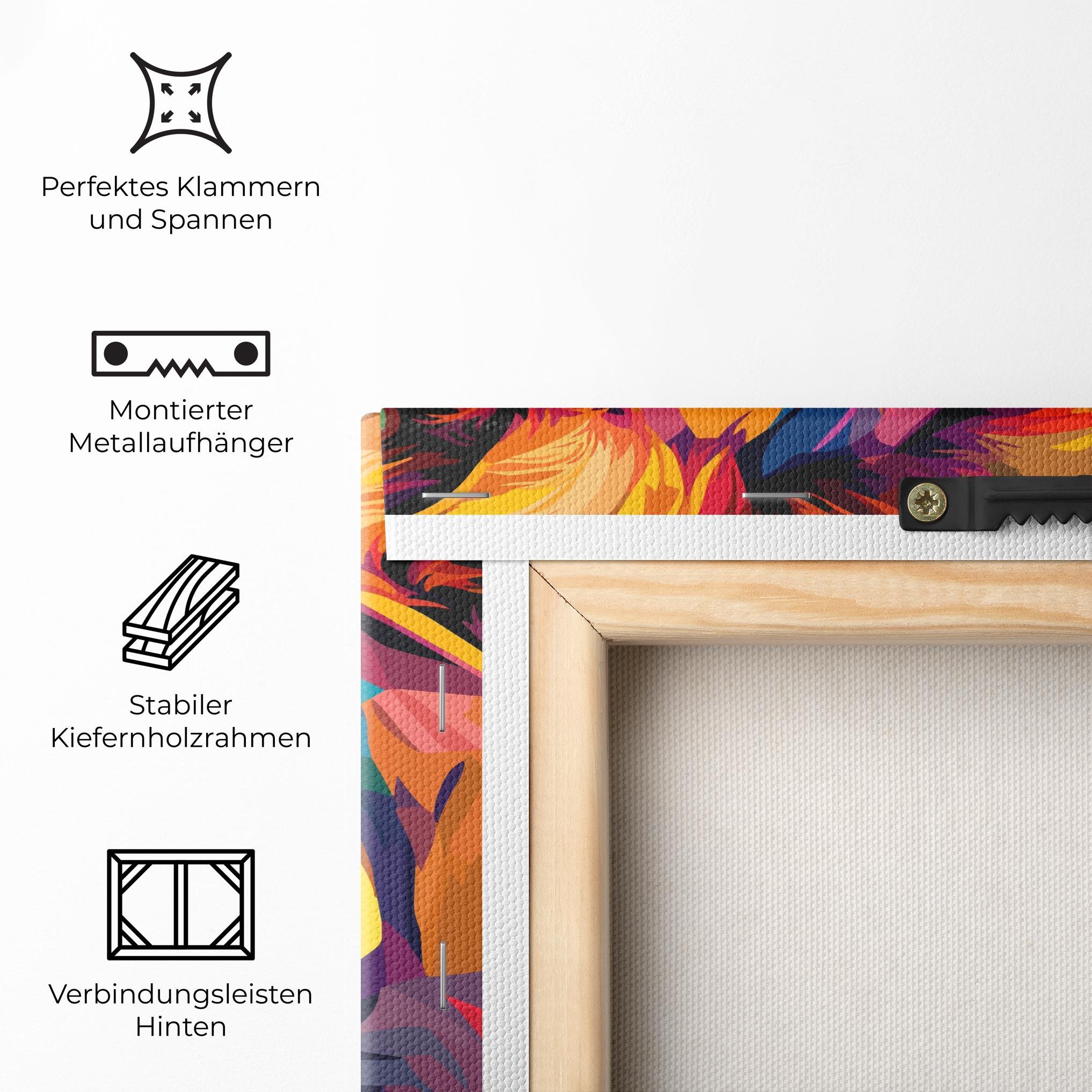 Leinwandbild Colorful Lion mockup 5
