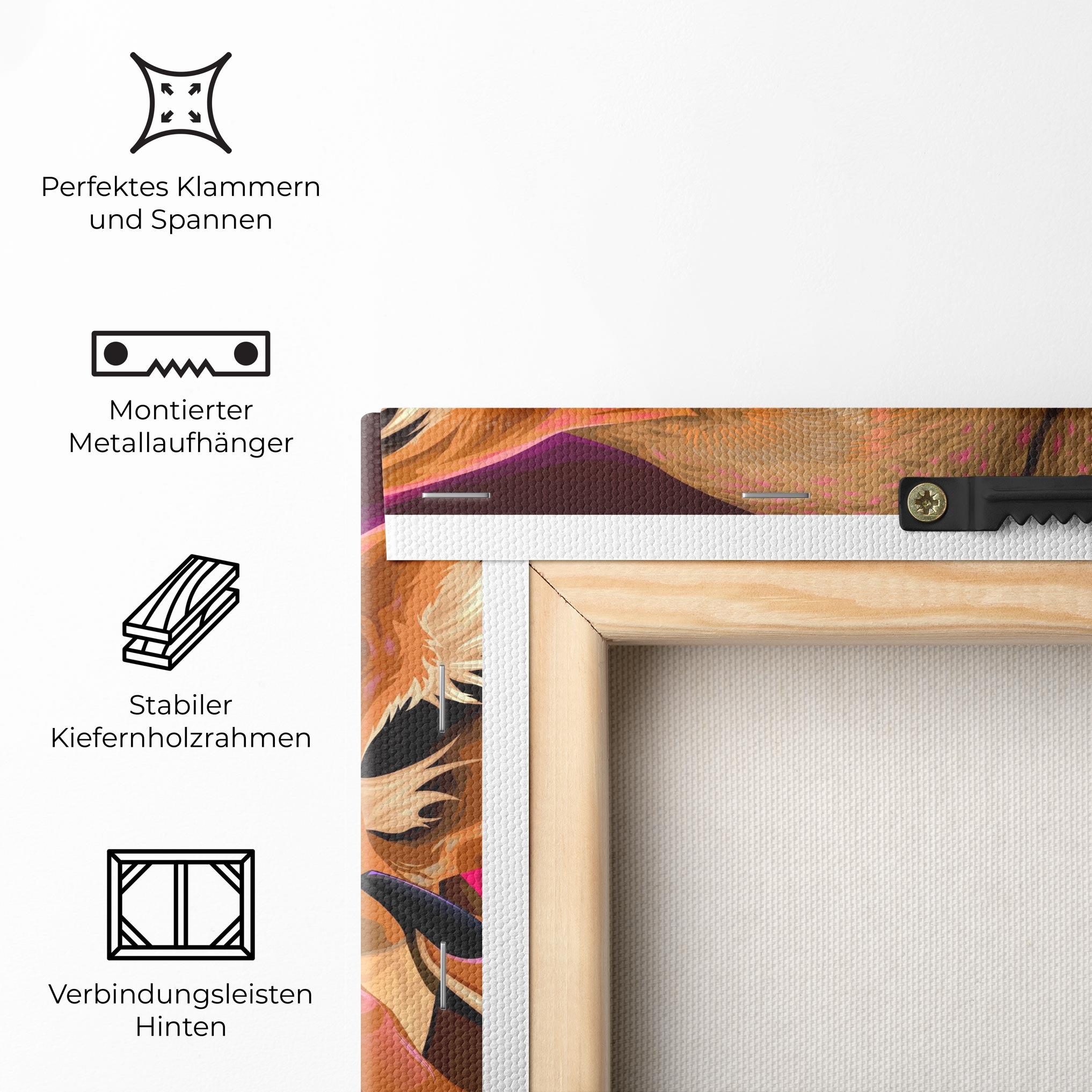 Leinwandbild Female Lion Makeup mockup 5