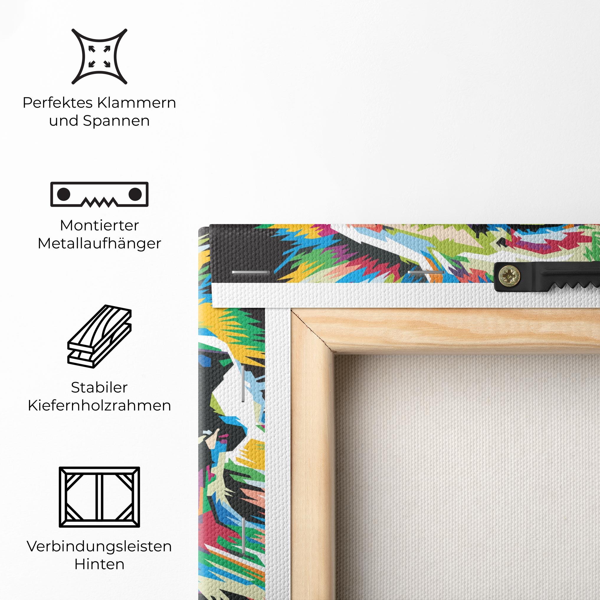 Leinwandbild Green Blue Lion mockup 5