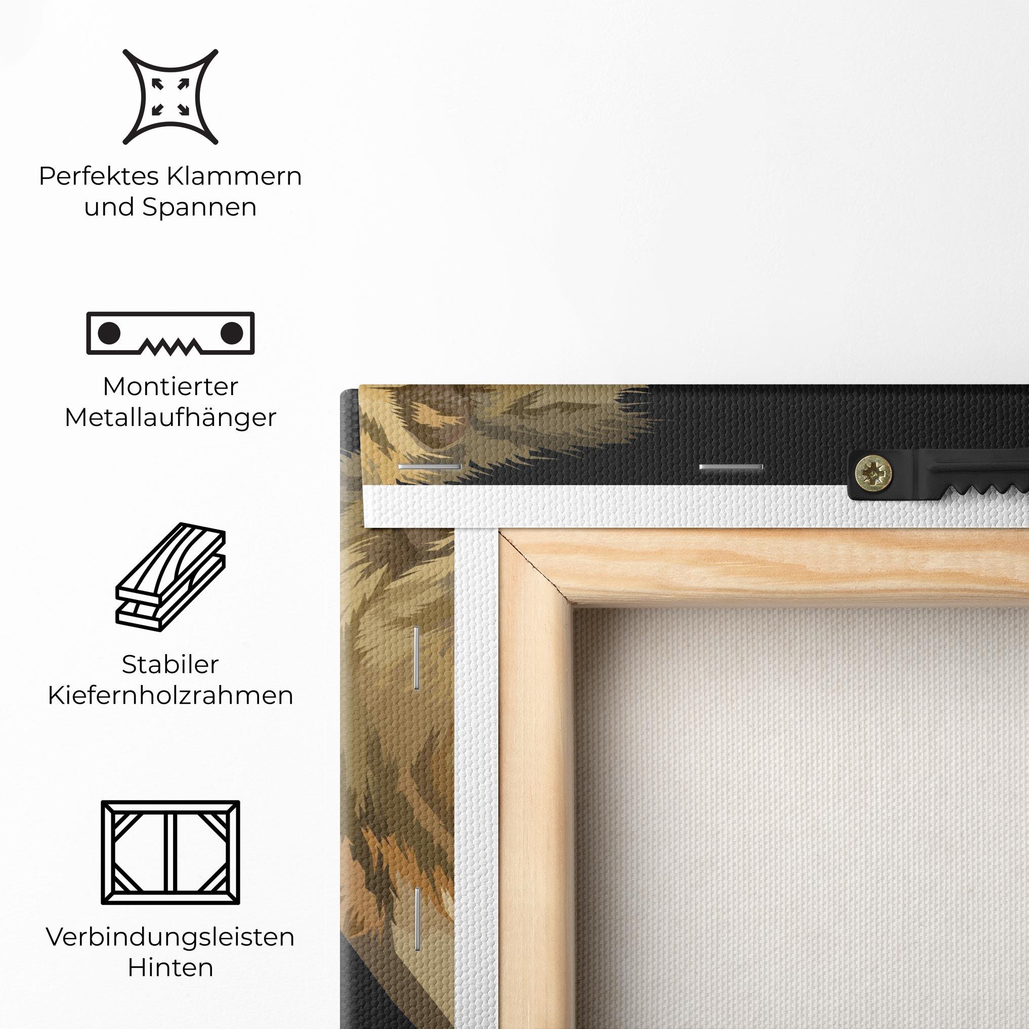 Leinwandbild Lion Art On Black mockup 5