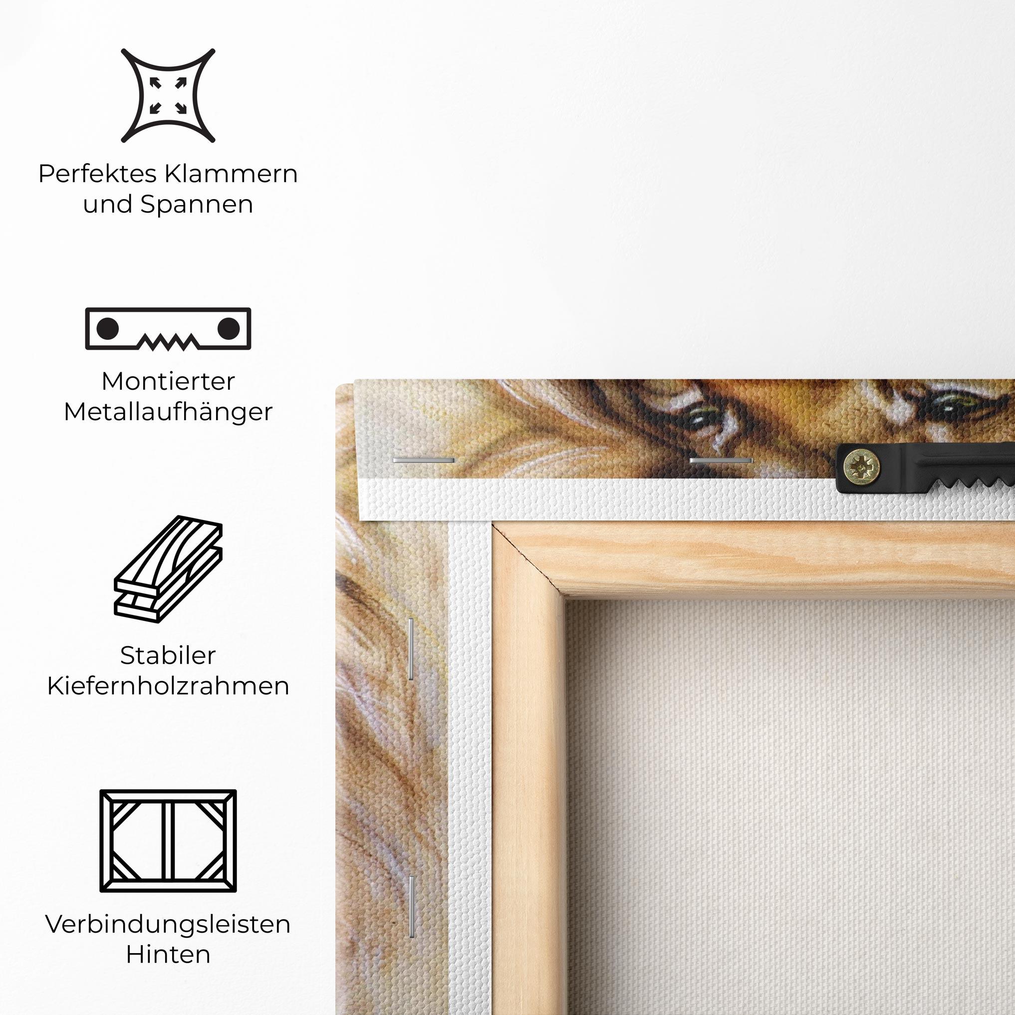 Leinwandbild Lion Love mockup 5