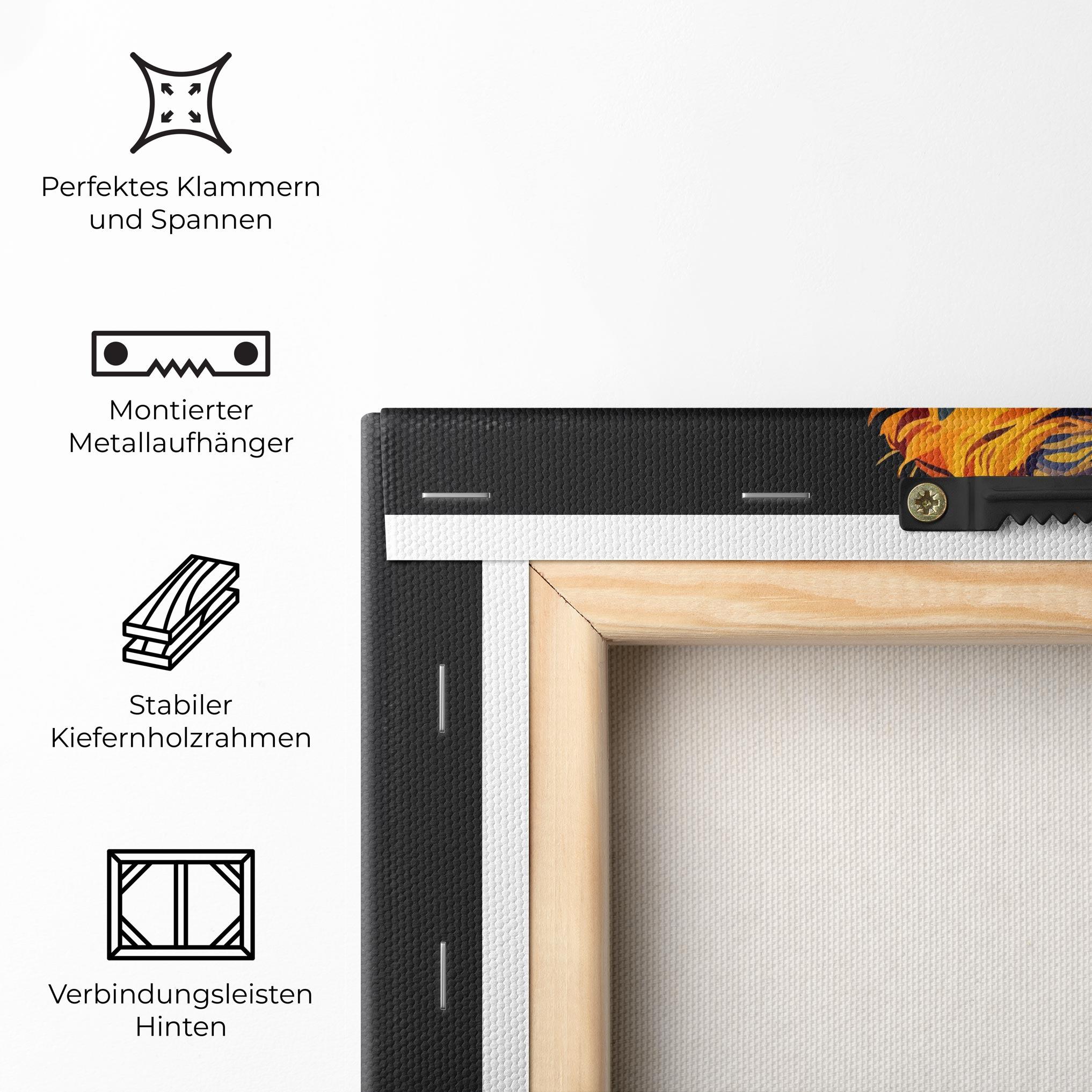 Leinwandbild Orange Blue Lion mockup 5
