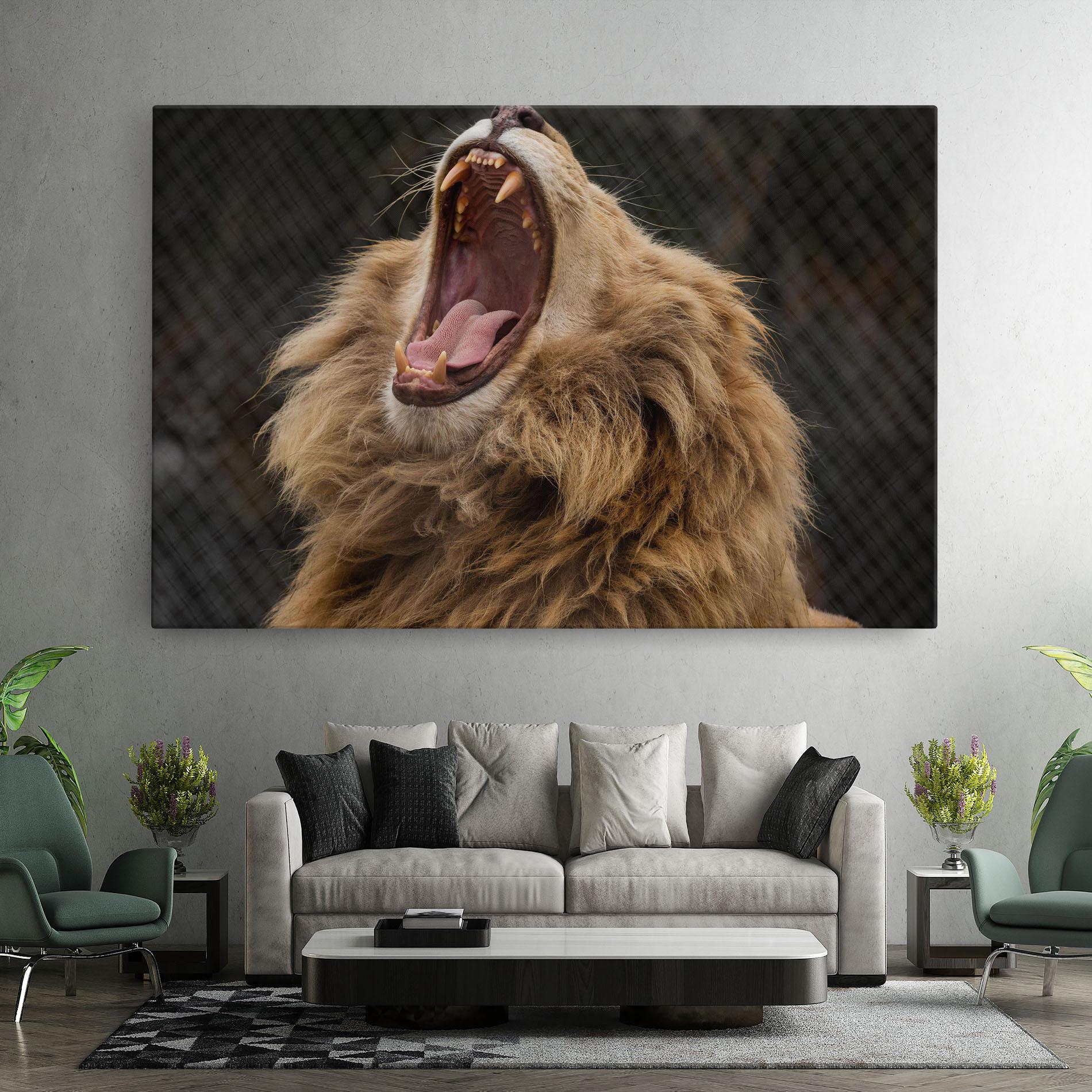 Leinwandbild Angry Lion mockup 7