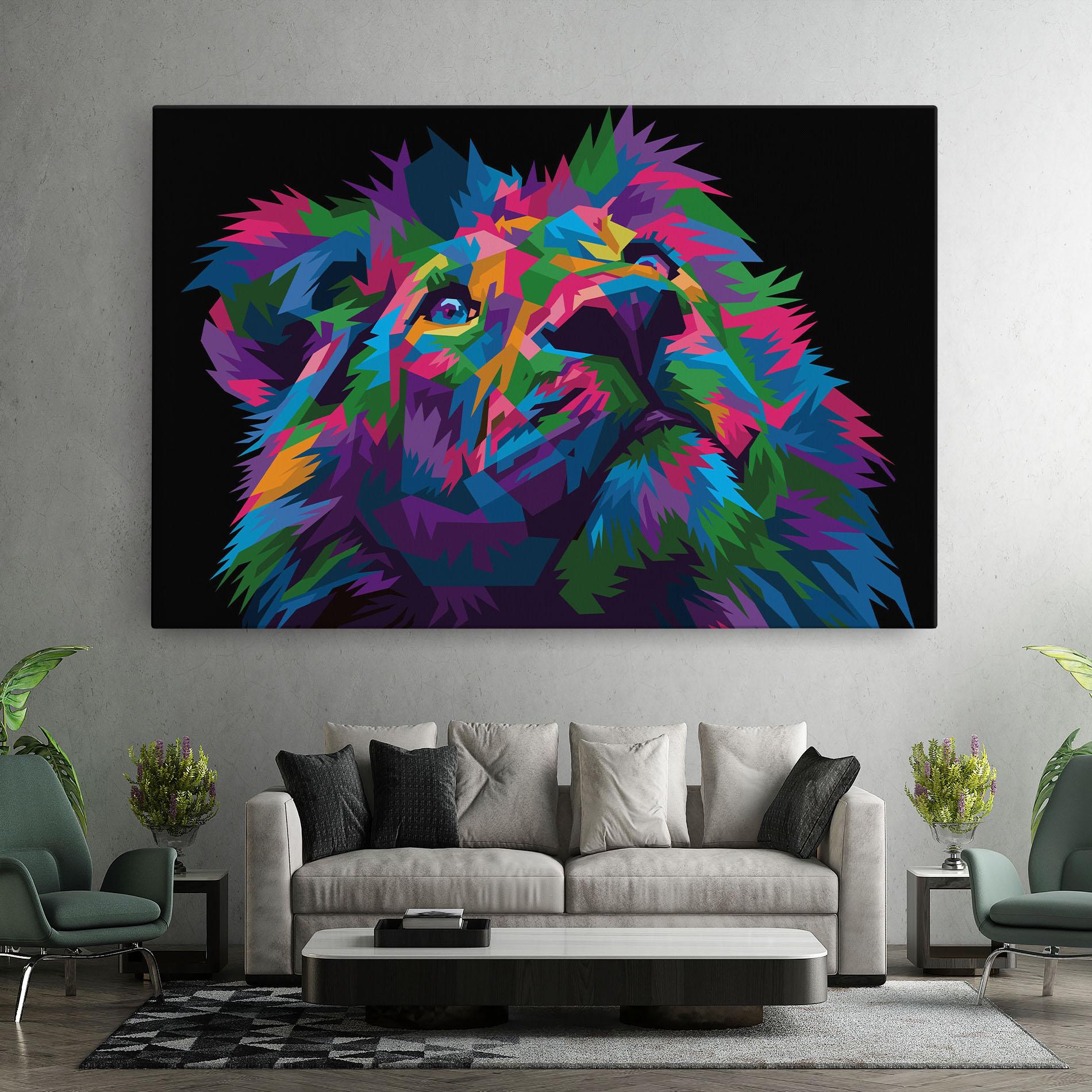 Leinwandbild Cute Color Lion mockup 7