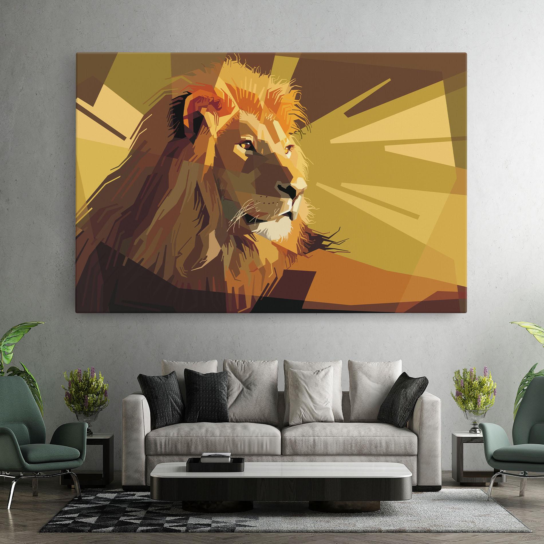 Leinwandbild Lion Art mockup 7
