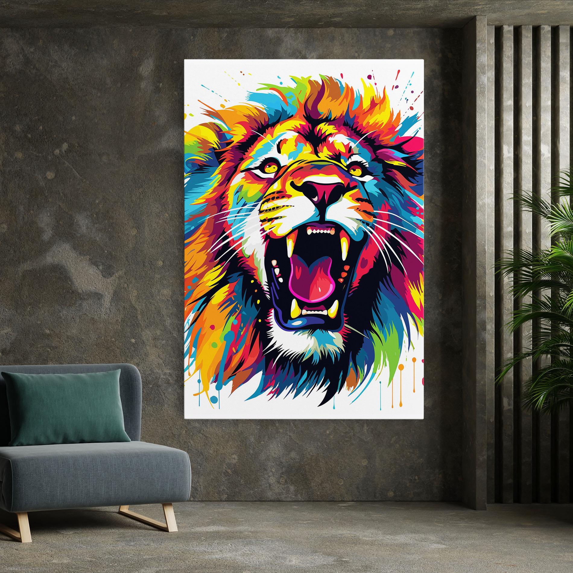 Leinwandbild Angry Lion Mix mockup 7