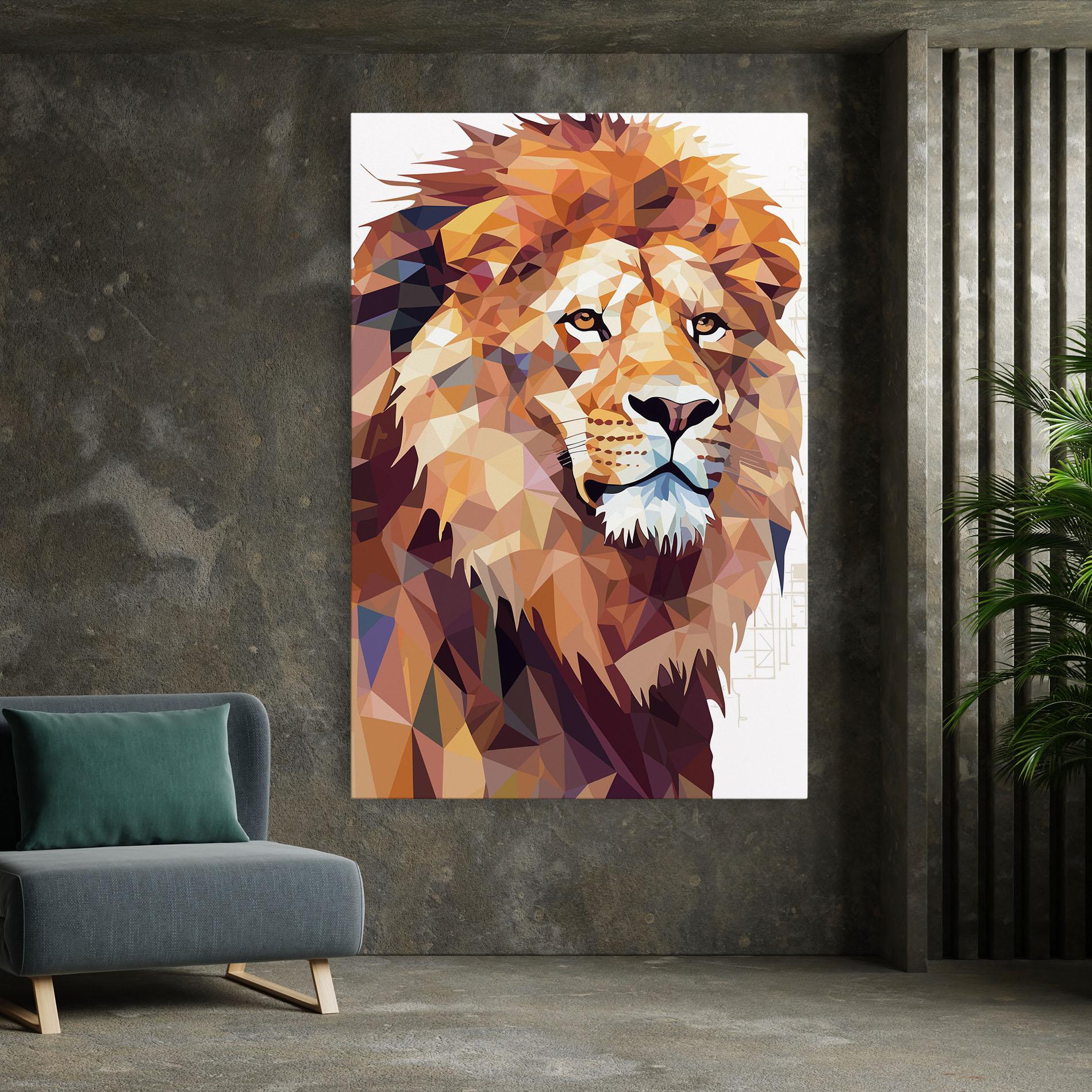 Leinwandbild Artistic Lion Head mockup 7