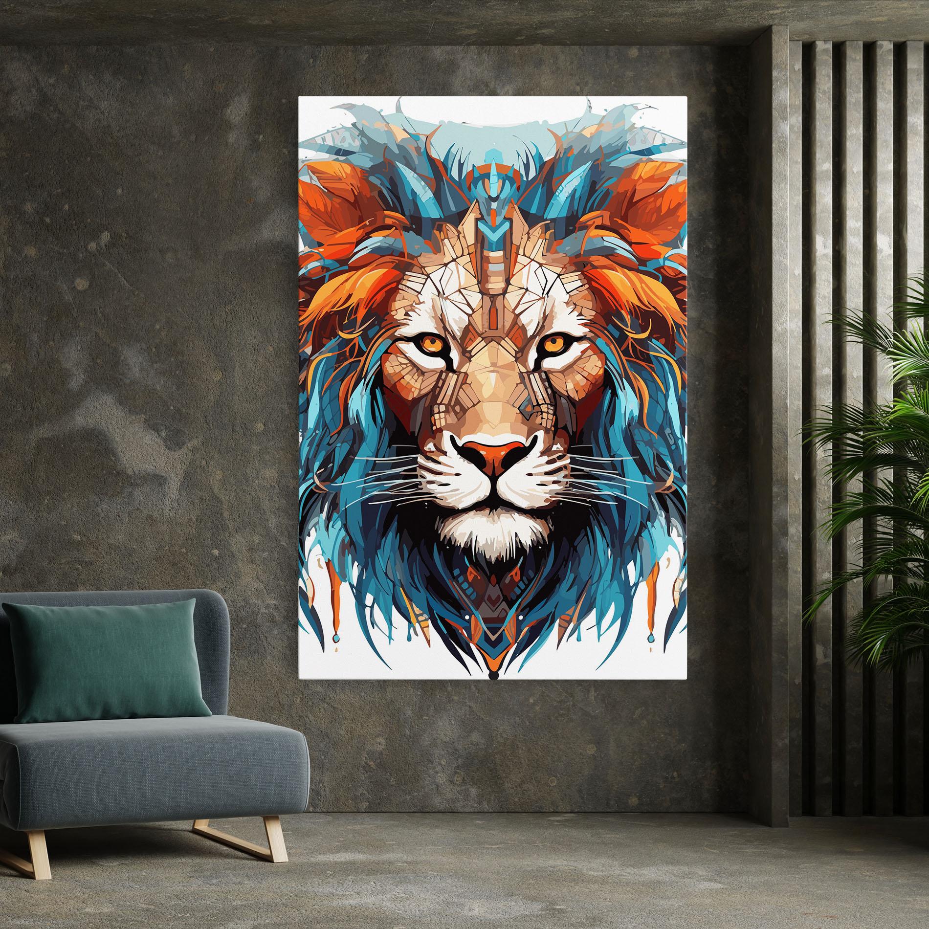 Leinwandbild Blue Orange Lion mockup 7