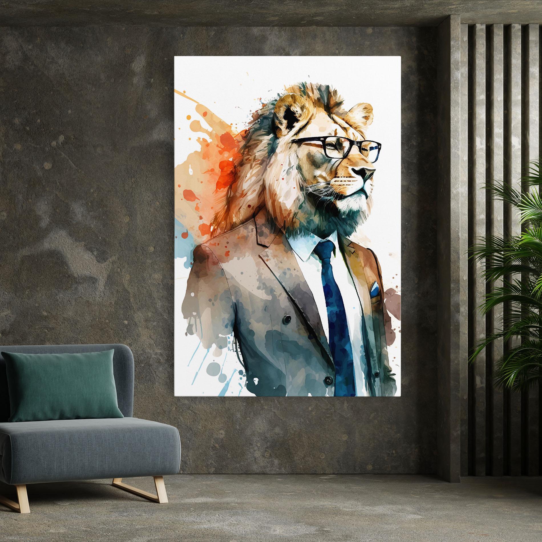 Leinwandbild Brown Suit Lion mockup 7