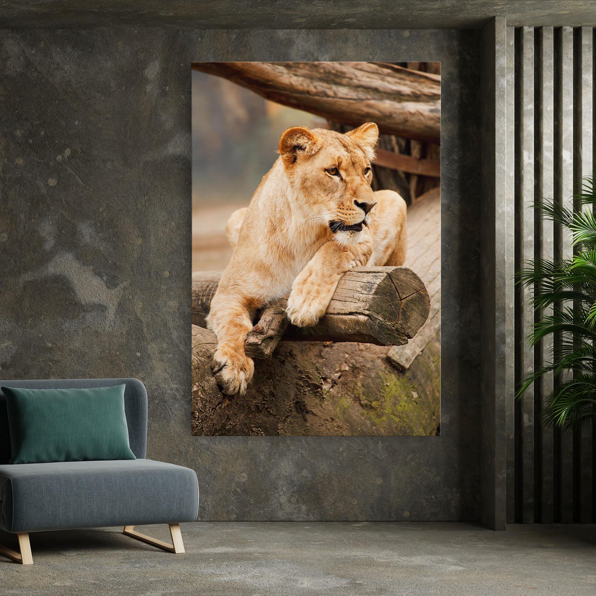 Leinwandbild Female Lion Sitting mockup 7
