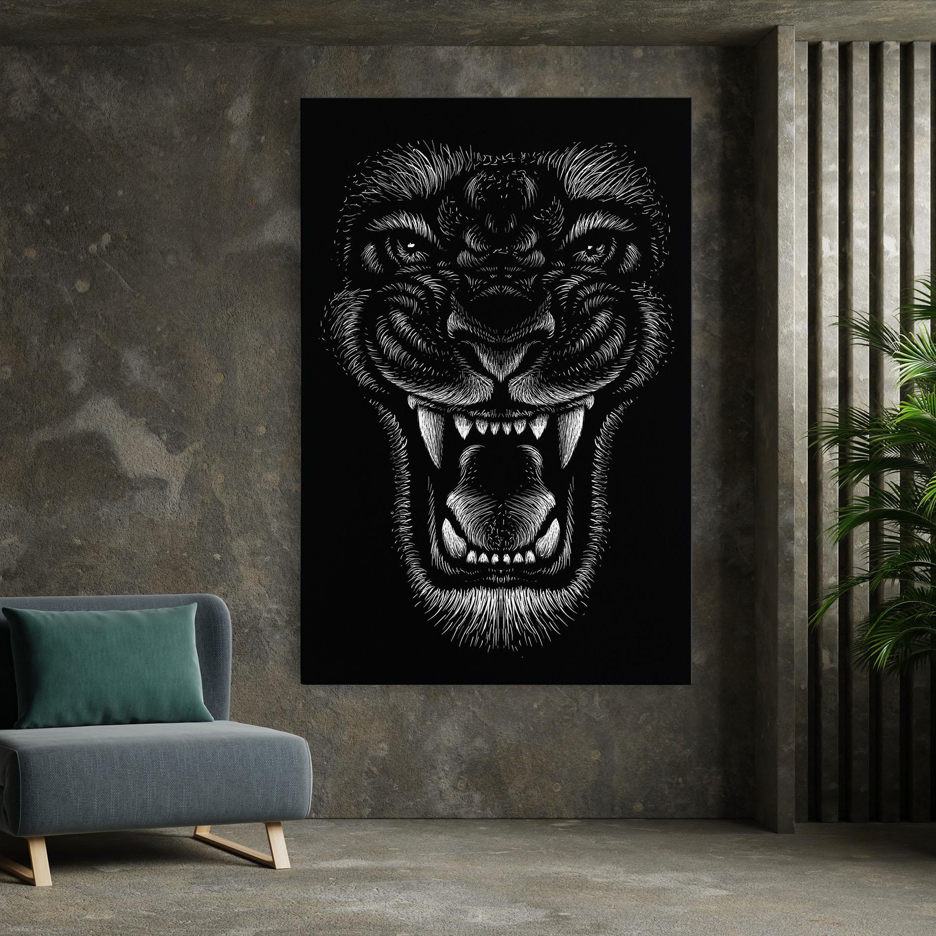Leinwandbild Lion Bite mockup 7