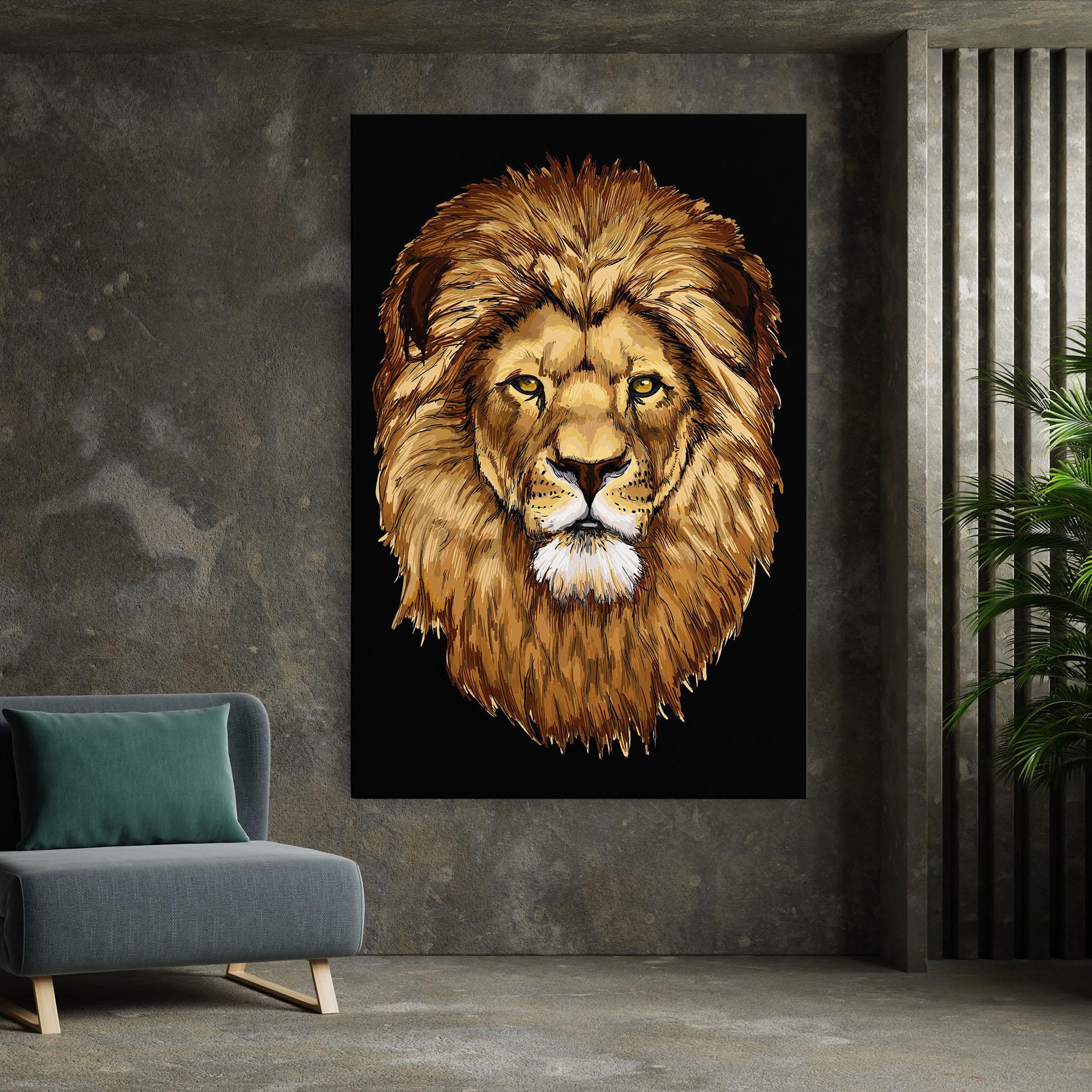 Leinwandbild Lion Head mockup 7