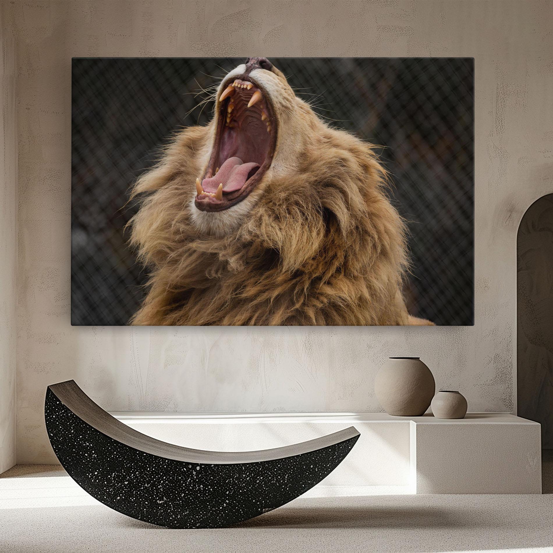 Leinwandbild Angry Lion mockup 8