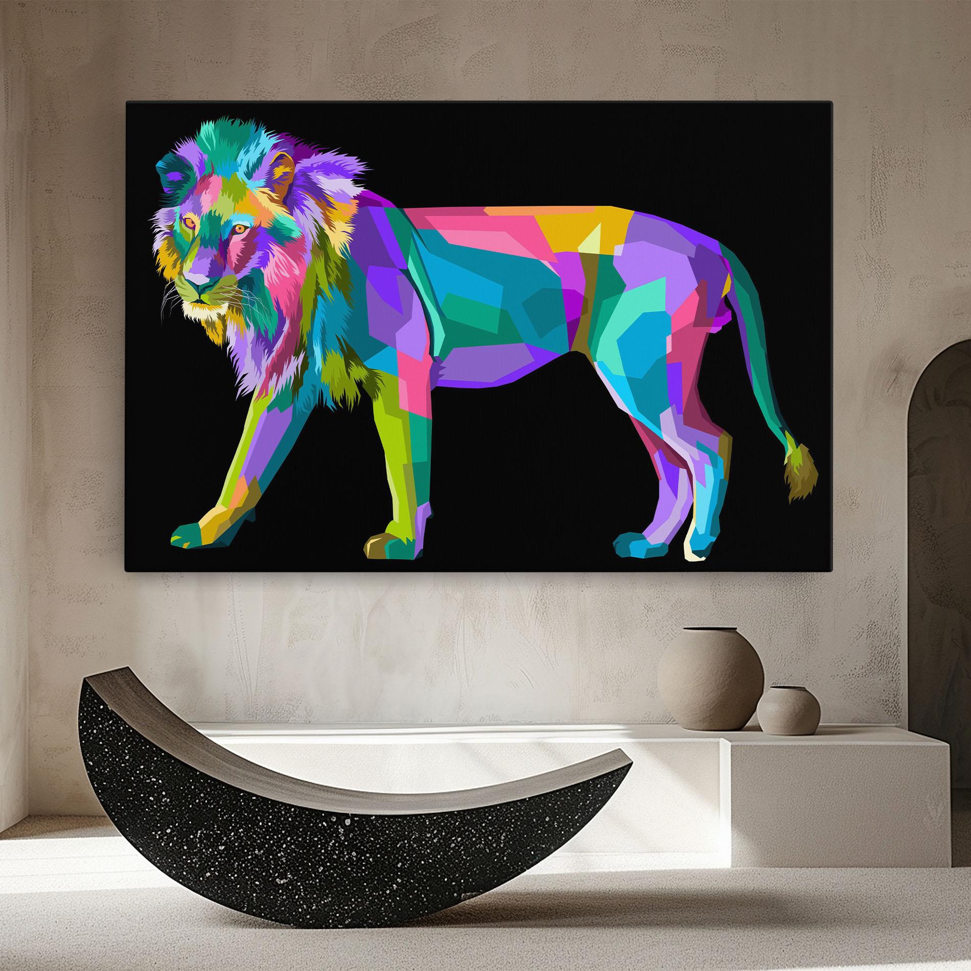 Leinwandbild Lion Walking mockup 8