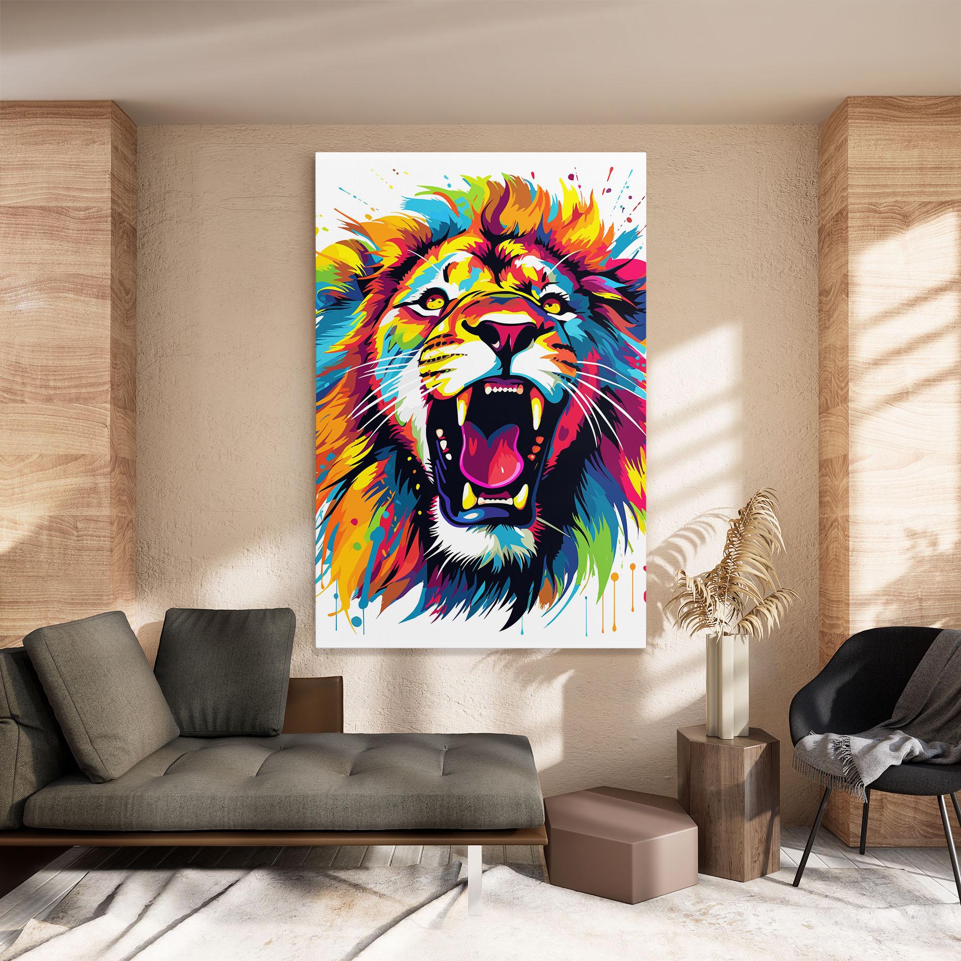 Leinwandbild Angry Lion Mix mockup 8