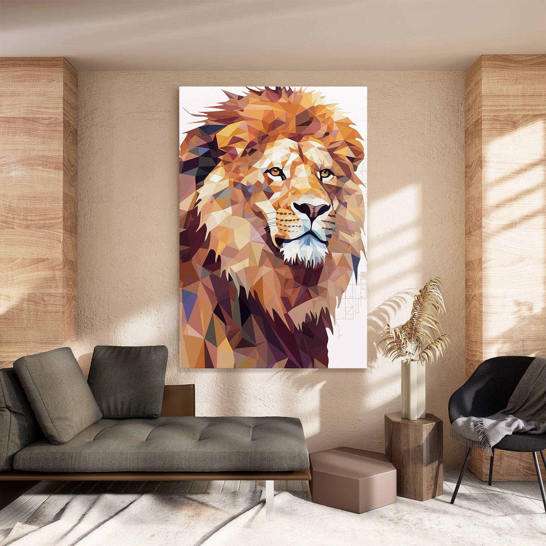 Leinwandbild Artistic Lion Head mockup 8