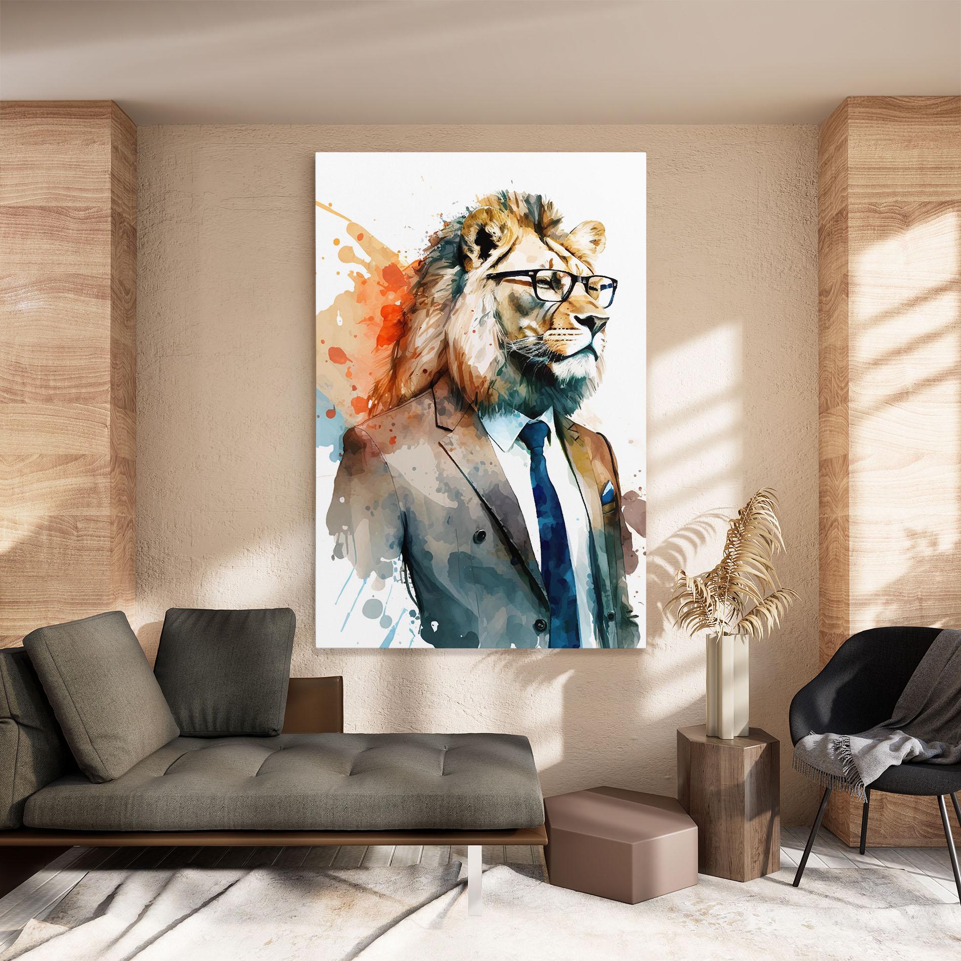 Leinwandbild Brown Suit Lion mockup 8