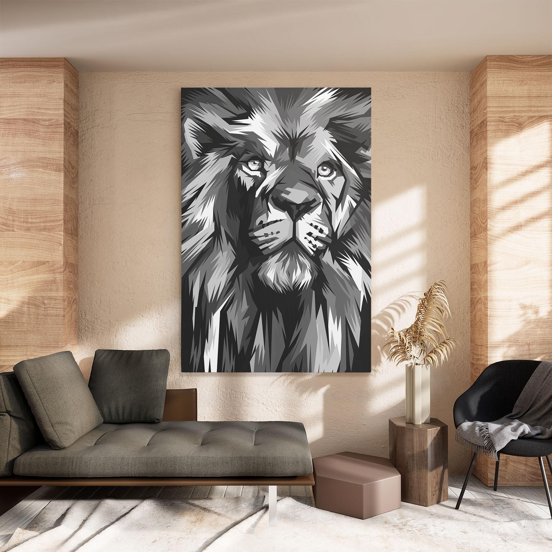 Leinwandbild Grey Head Lion mockup 8