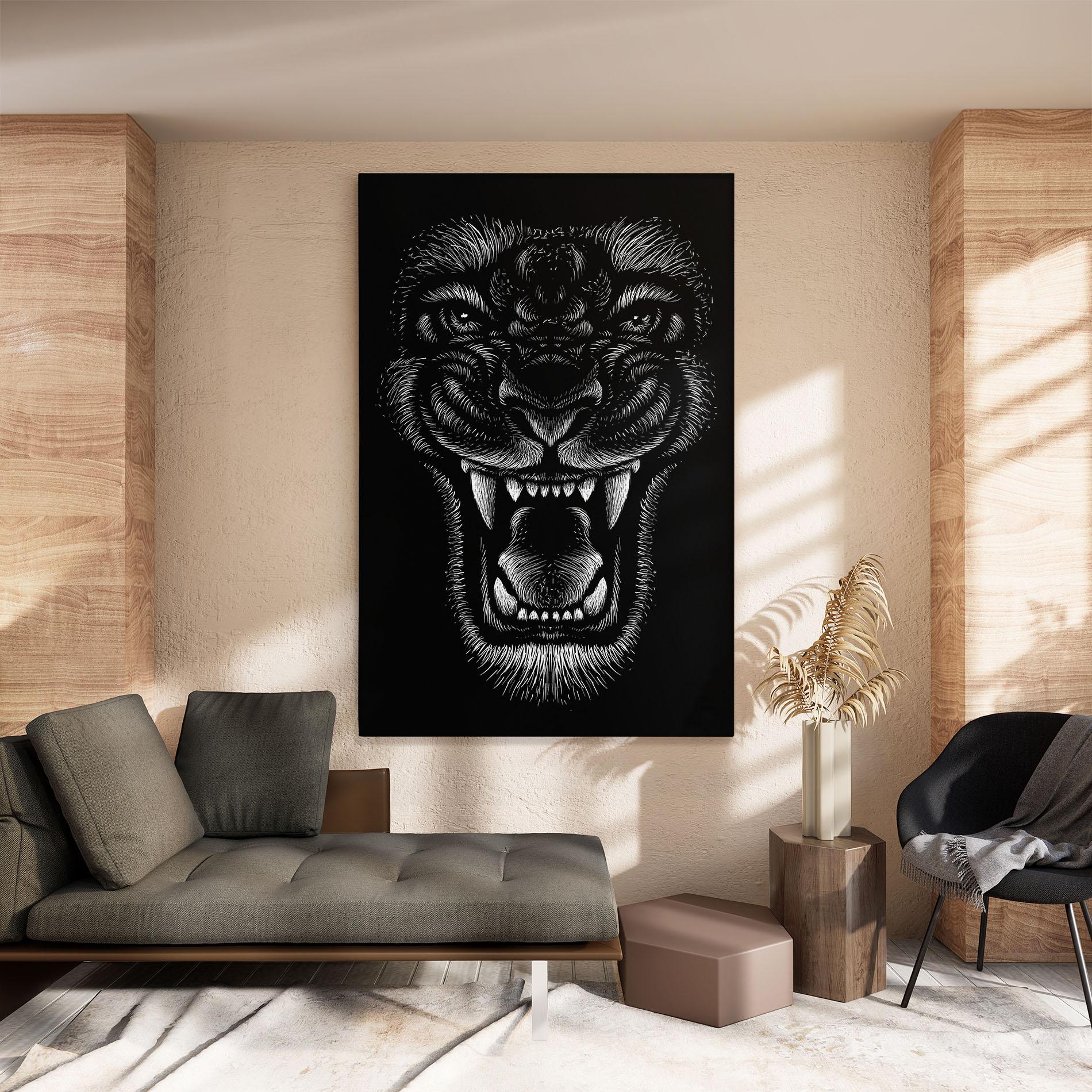 Leinwandbild Lion Bite mockup 8