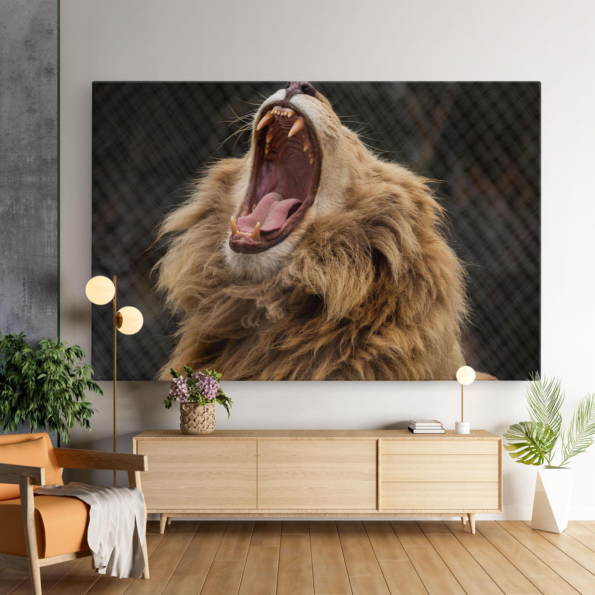 Leinwandbild Angry Lion mockup 9