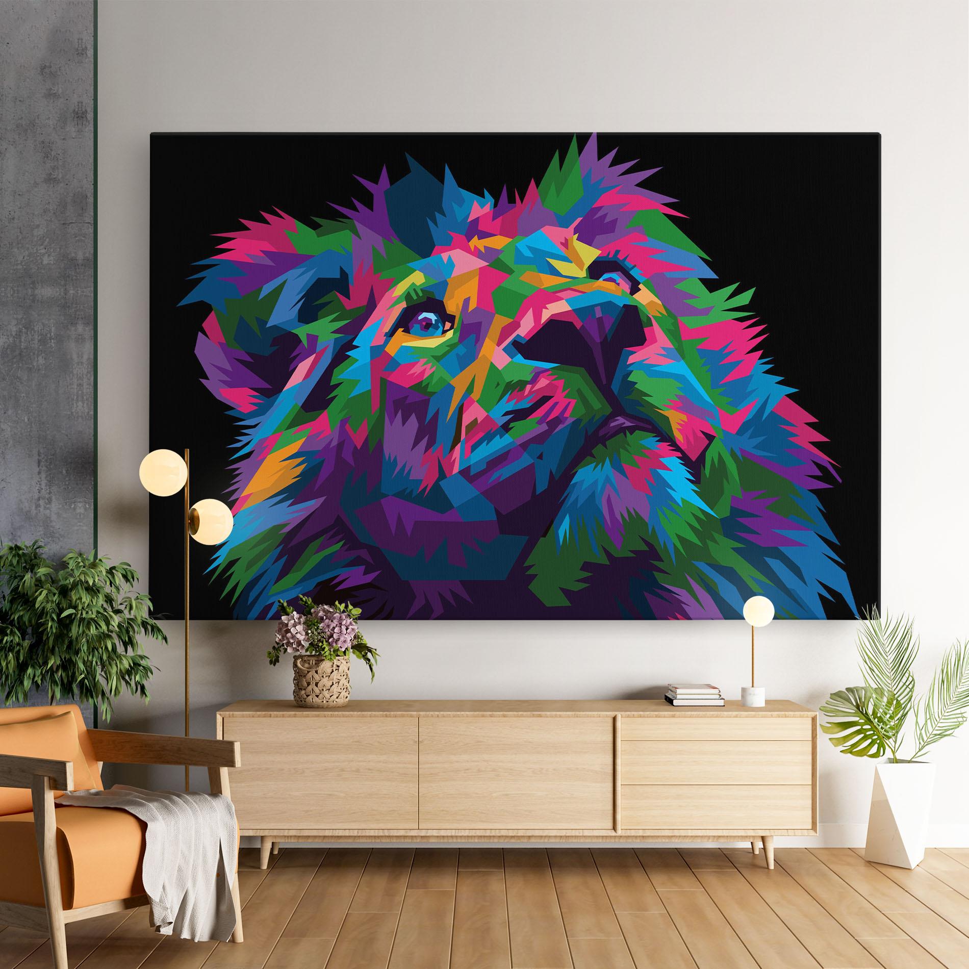 Leinwandbild Cute Color Lion mockup 9