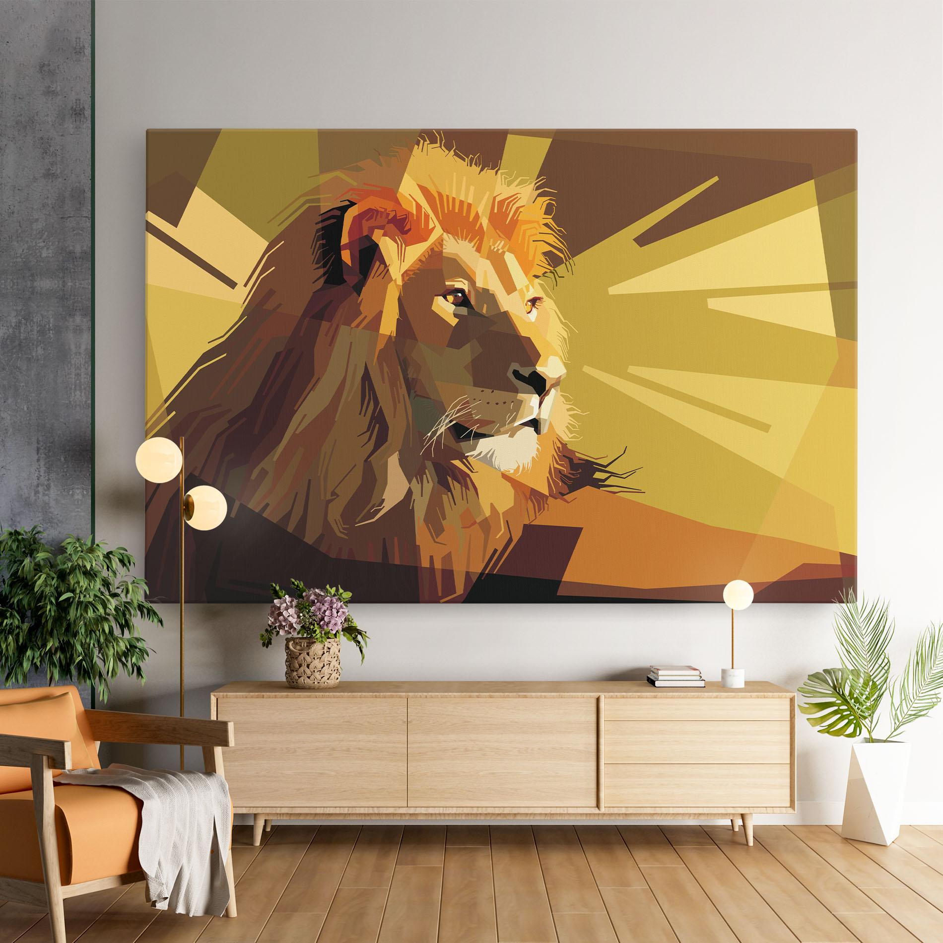 Leinwandbild Lion Art mockup 9